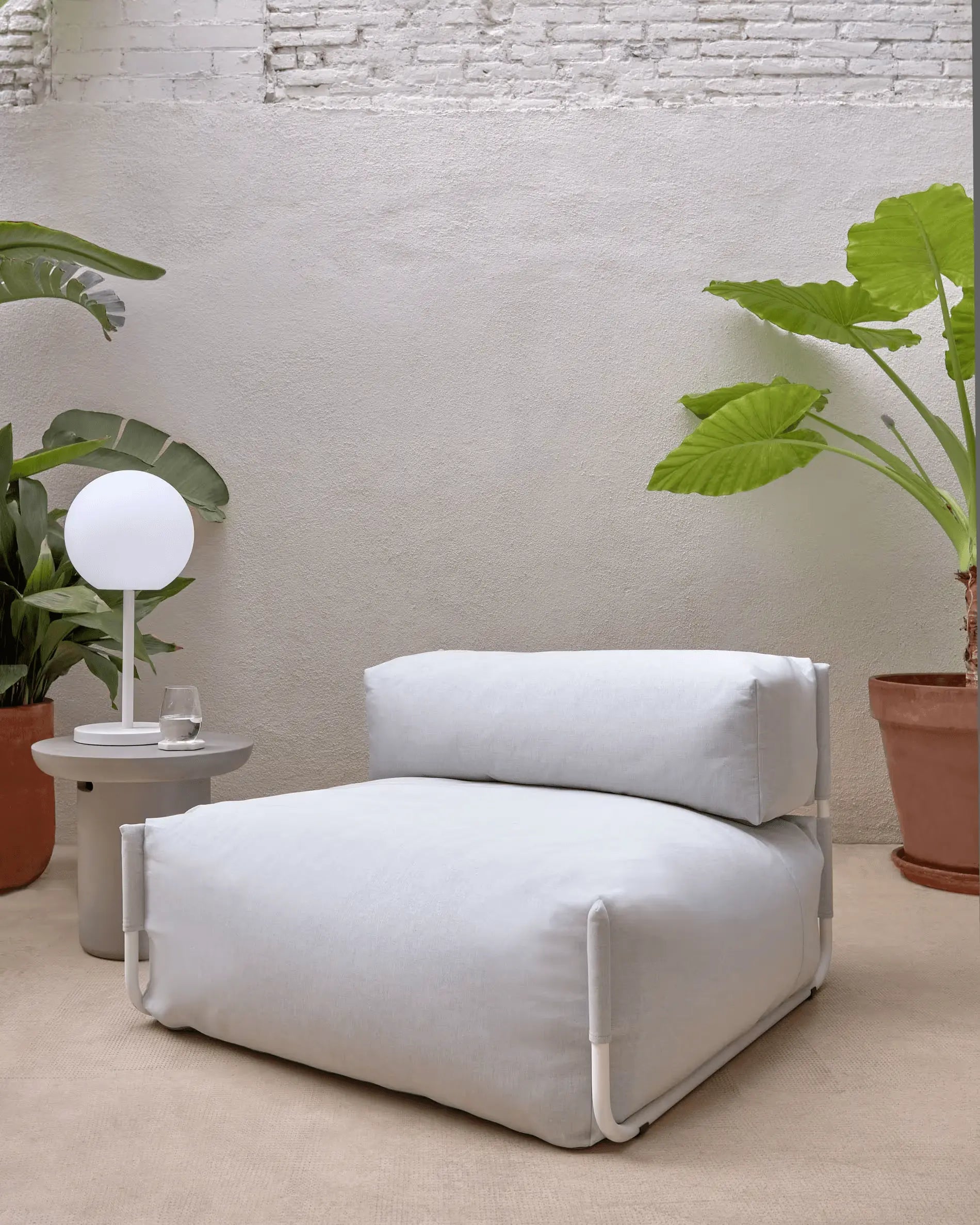 Sofa modułowa ogrodowa SQUARE - fotel jasnoszary – Kave Home