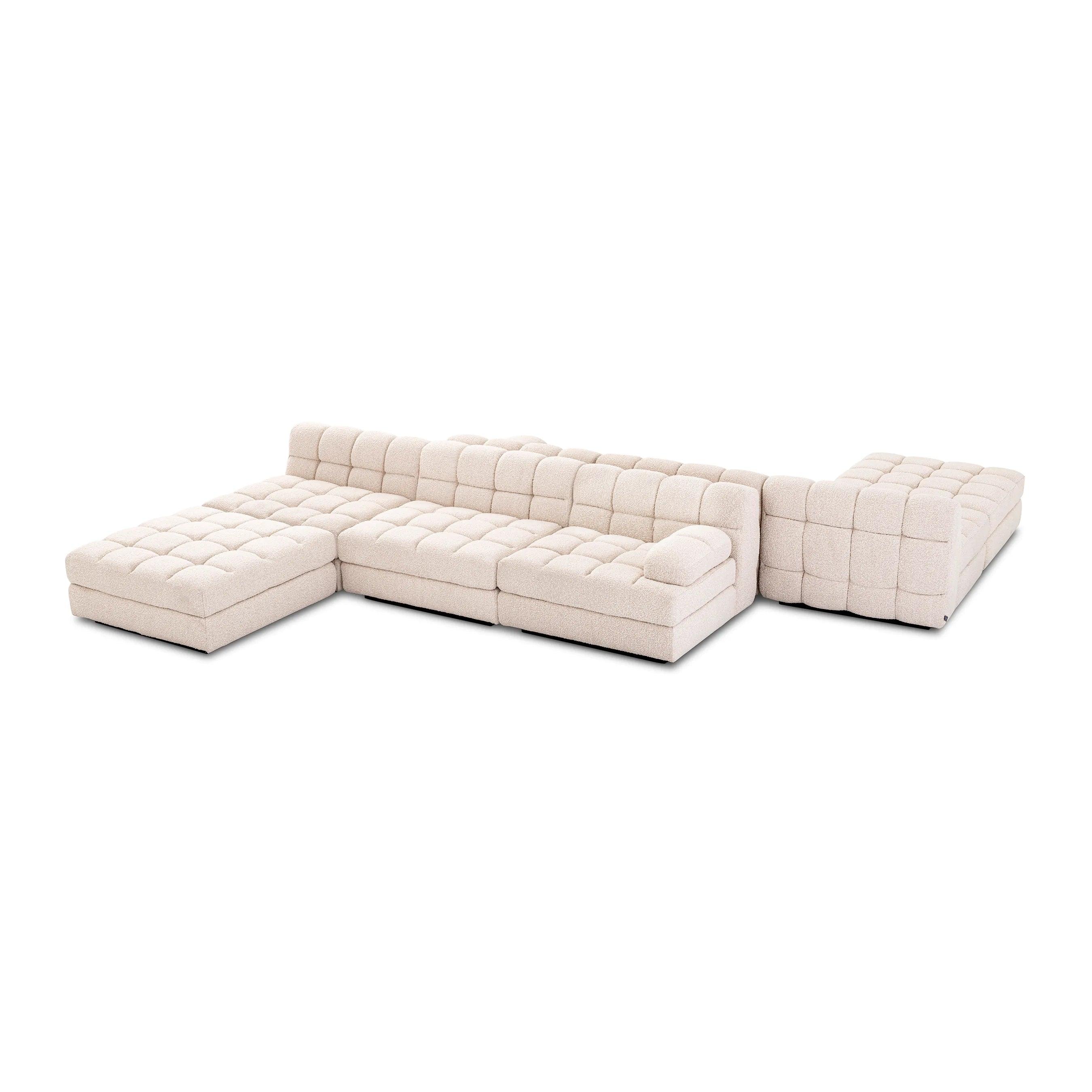 Sofa modułowa w tkaninie boucle DEAN - siedzisko środkowe kremowe Eichholtz Eye on Design