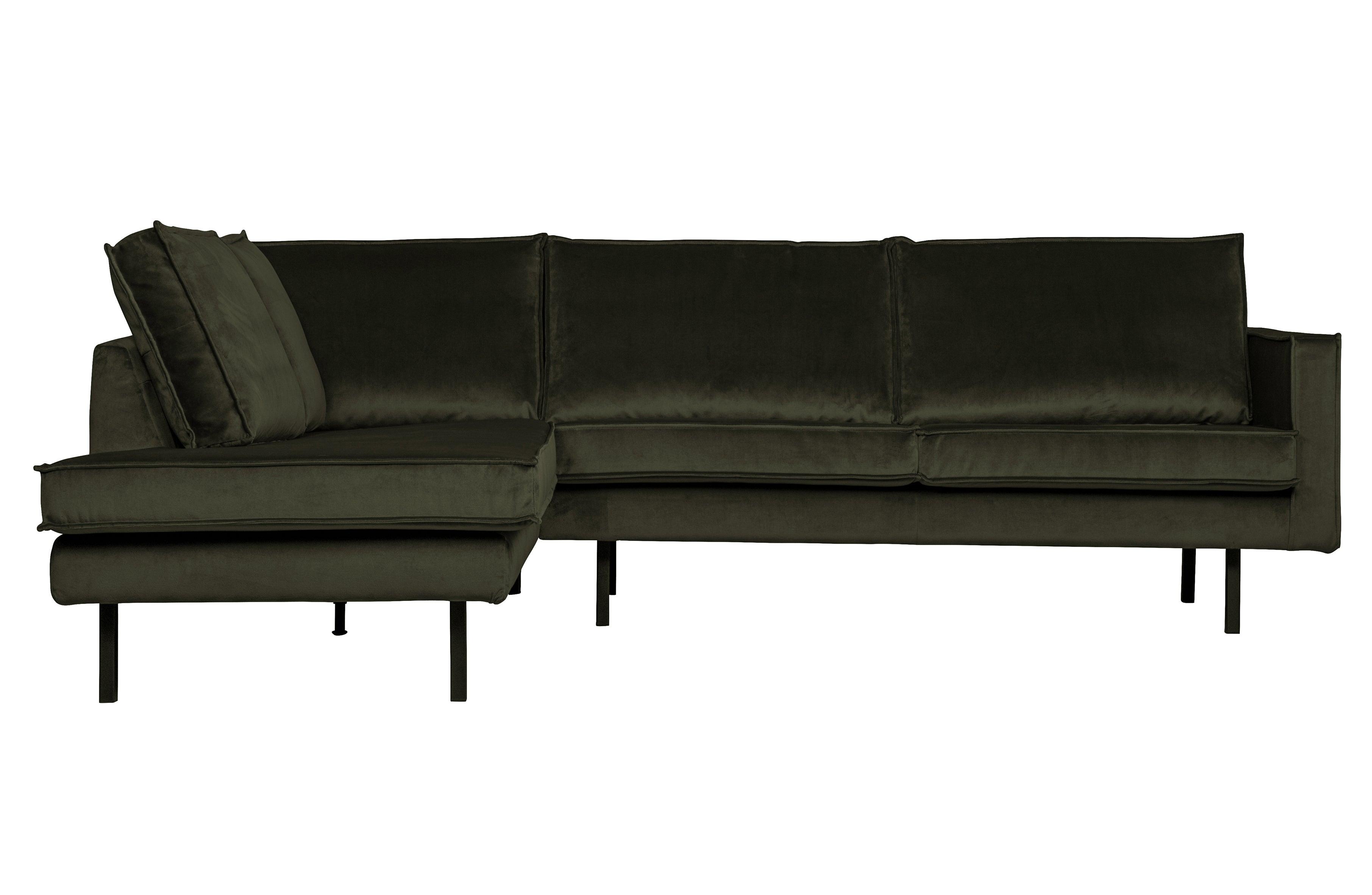 Sofa narożna aksamitna lewostronna RODEO ciemnozielony Be Pure Eye on Design