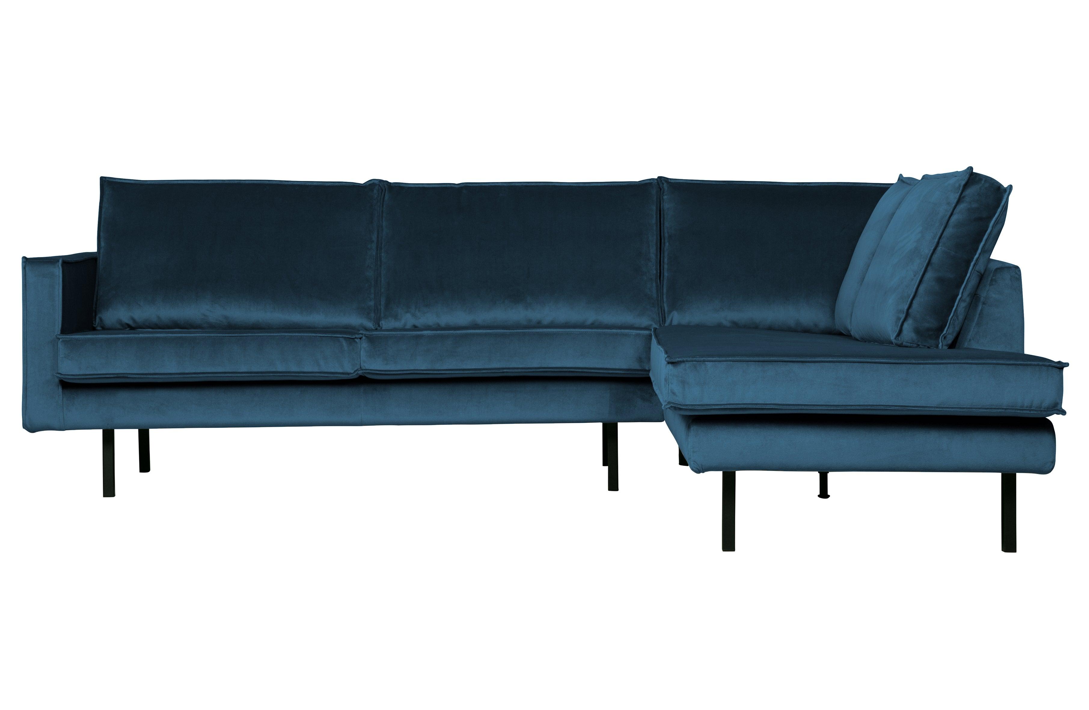 Sofa narożna aksamitna prawostronna RODEO niebieski Be Pure Eye on Design