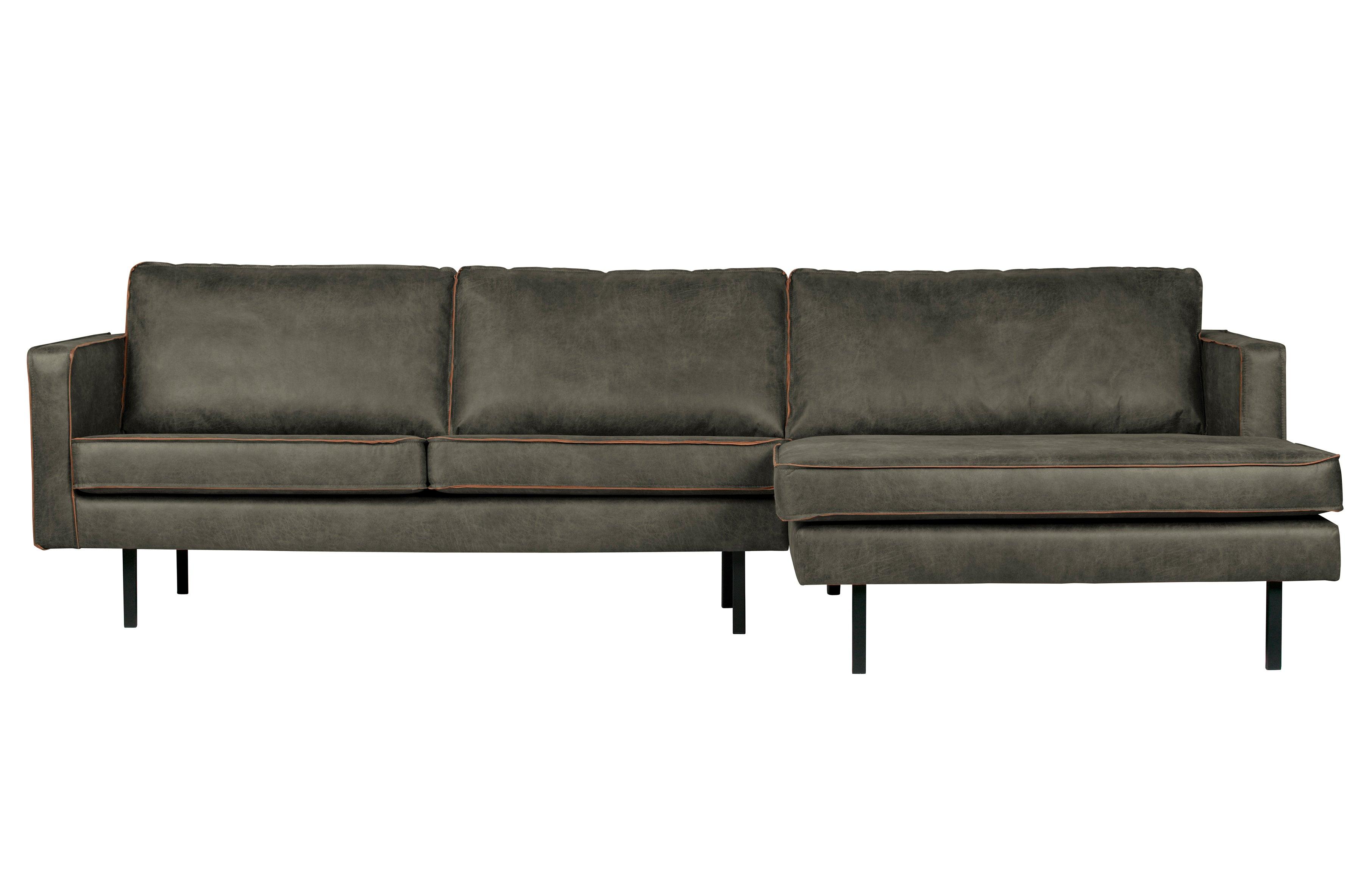 Sofa narożna prawostronna skórzana RODEO wojskowa zieleń Be Pure Eye on Design