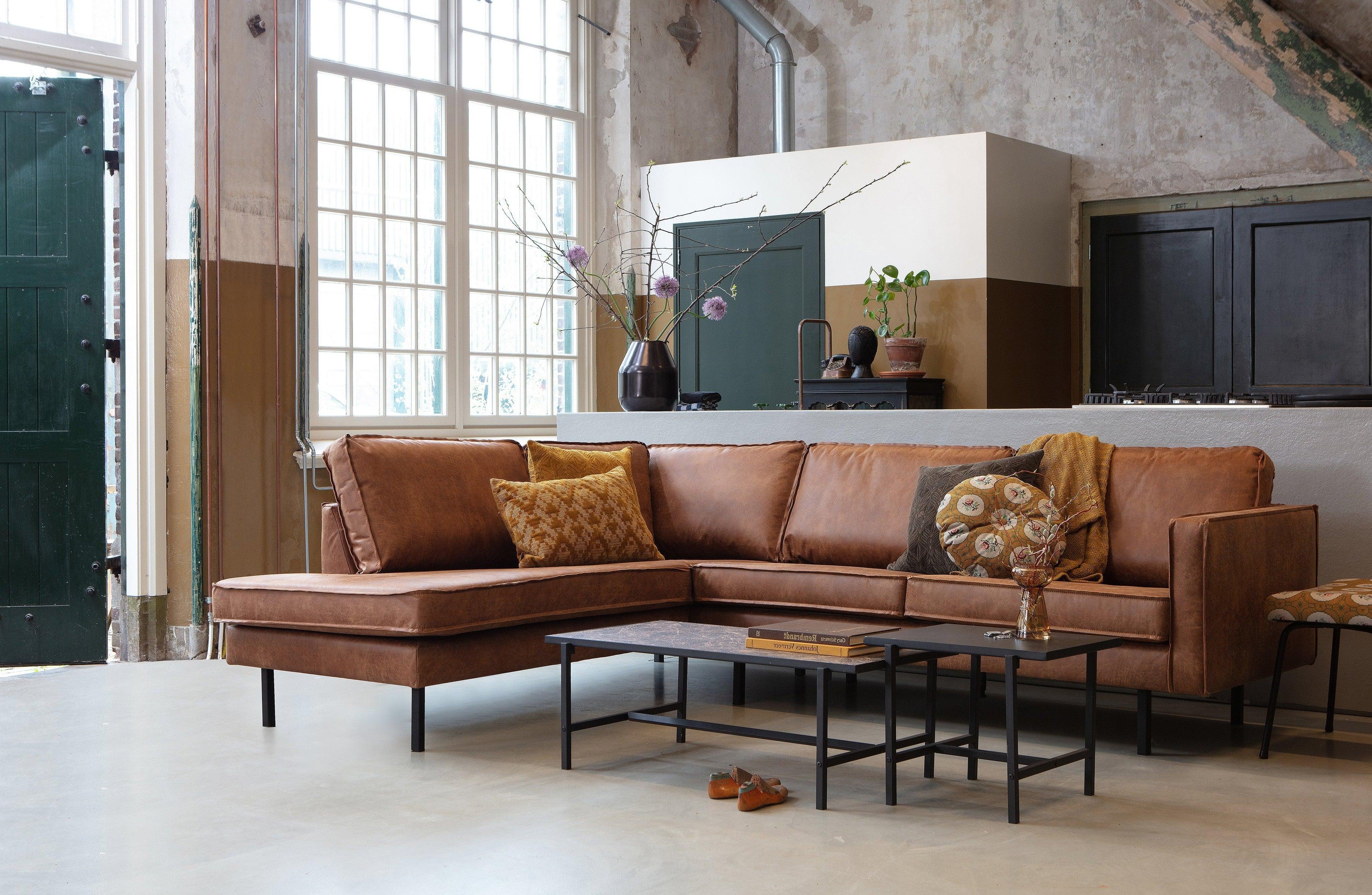 Sofa narożna welurowa lewostronna RODEO beżowy Be Pure Eye on Design
