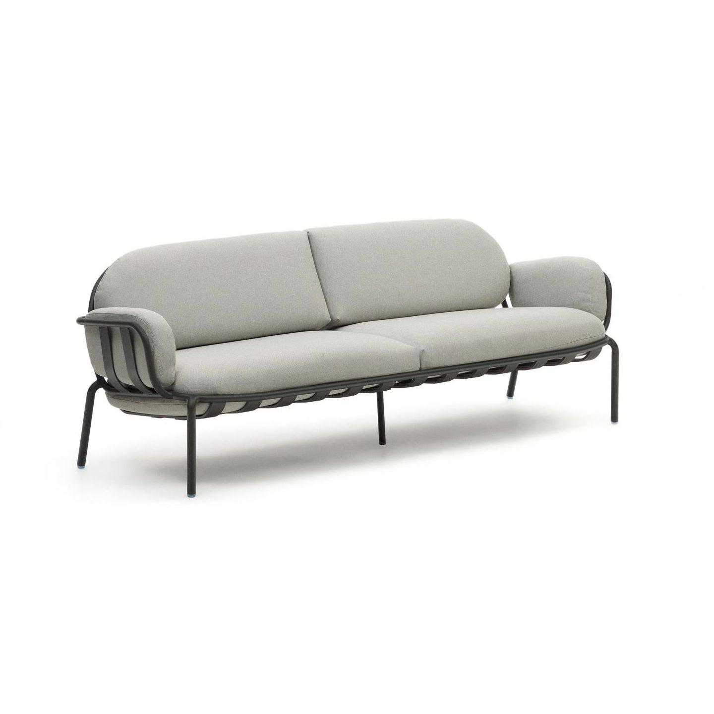 Sofa ogrodowa 3-osobowa JONCOLS szary z czarną podstawą La Forma Eye on Design