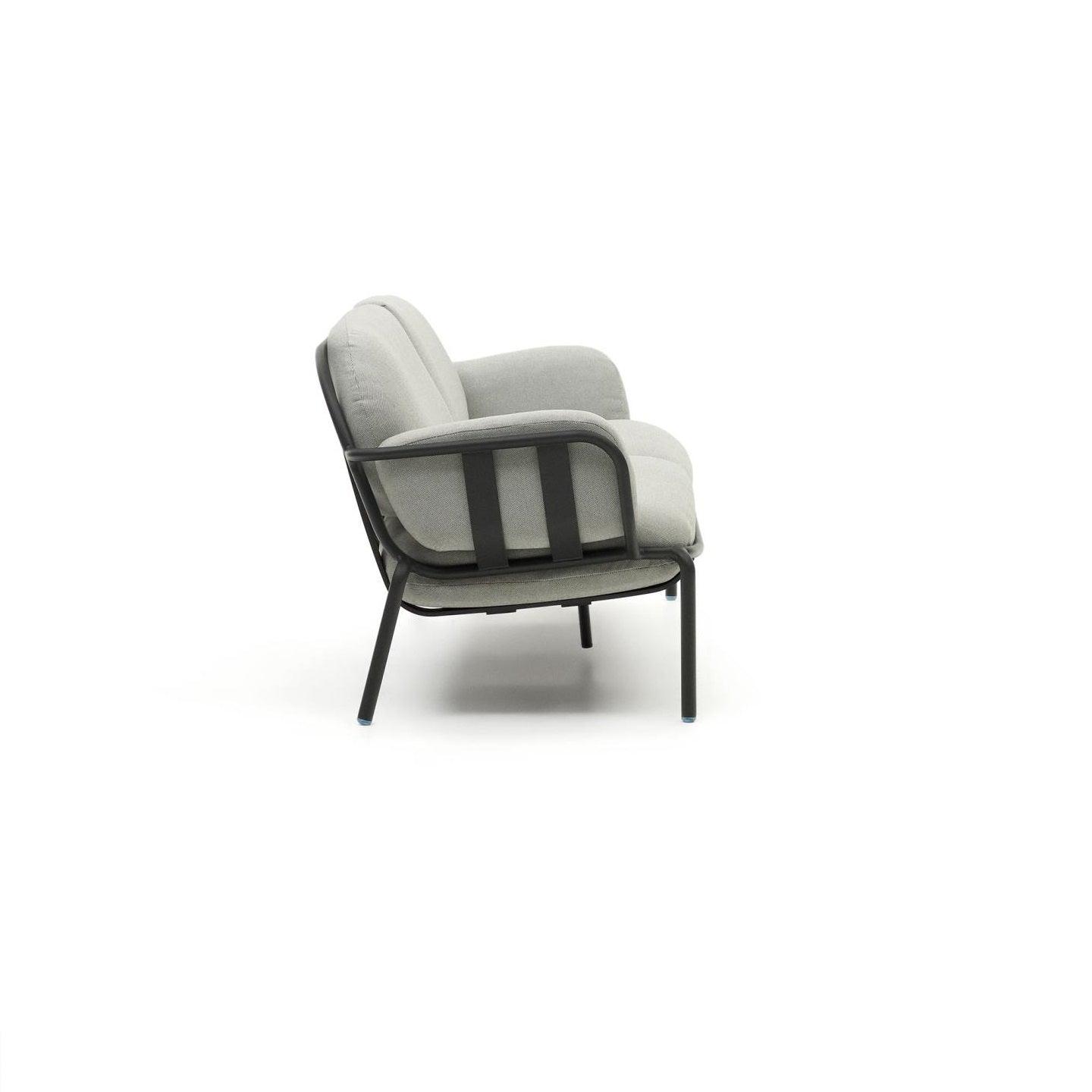 Sofa ogrodowa 3-osobowa JONCOLS szary z czarną podstawą La Forma Eye on Design