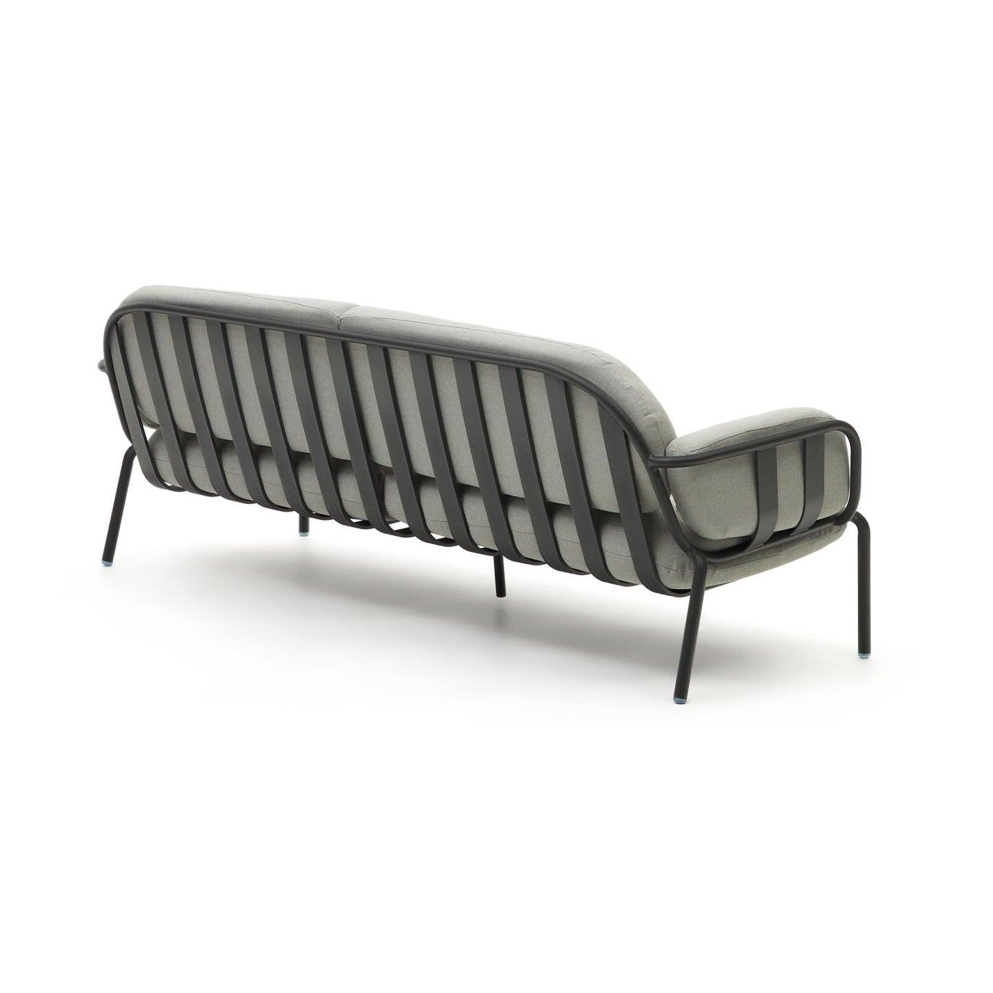 Sofa ogrodowa 3-osobowa JONCOLS szary z czarną podstawą La Forma Eye on Design