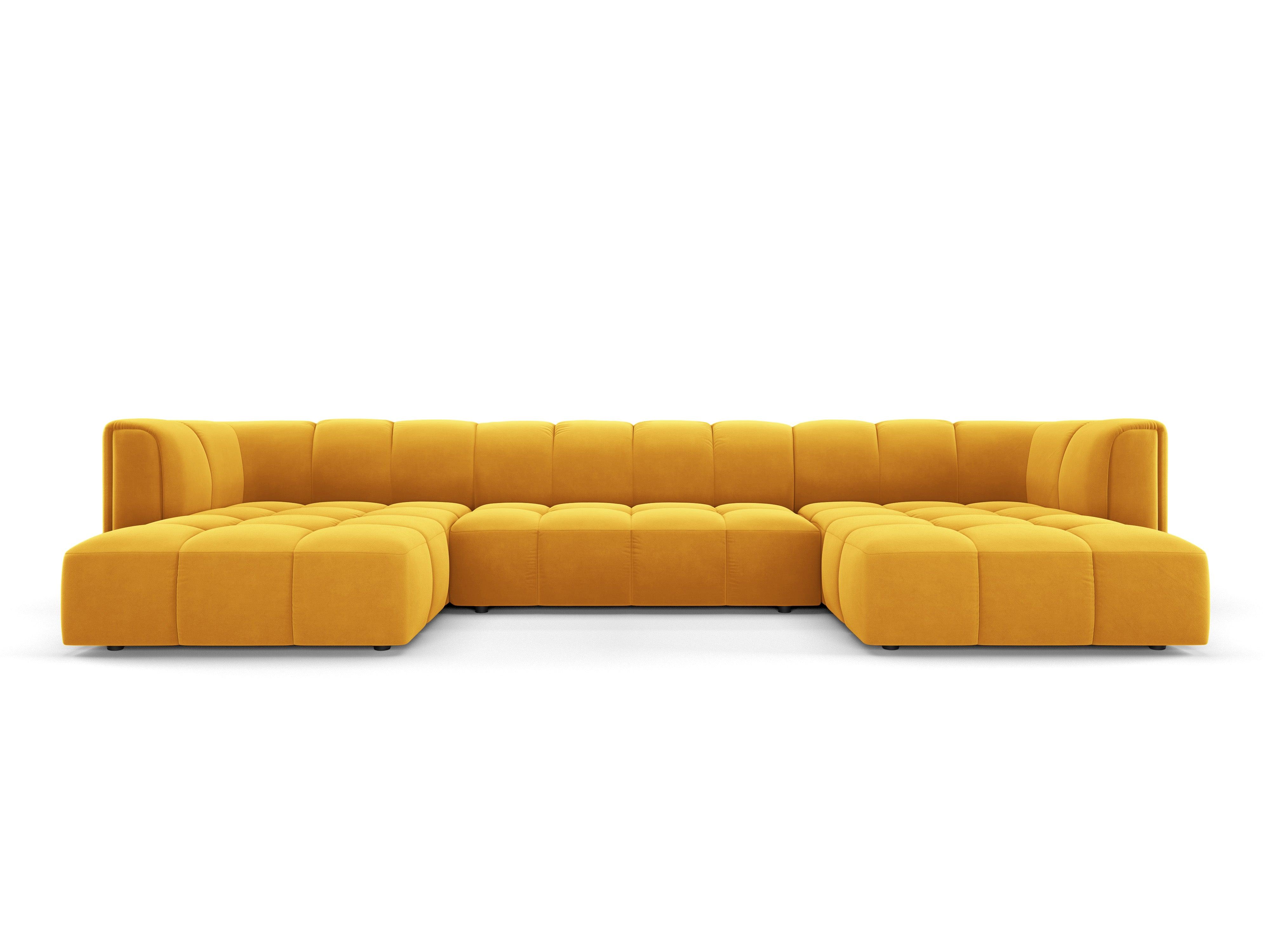 Sofa panoramiczna aksamitna FRANCESCA żółty Milo Casa Eye on Design