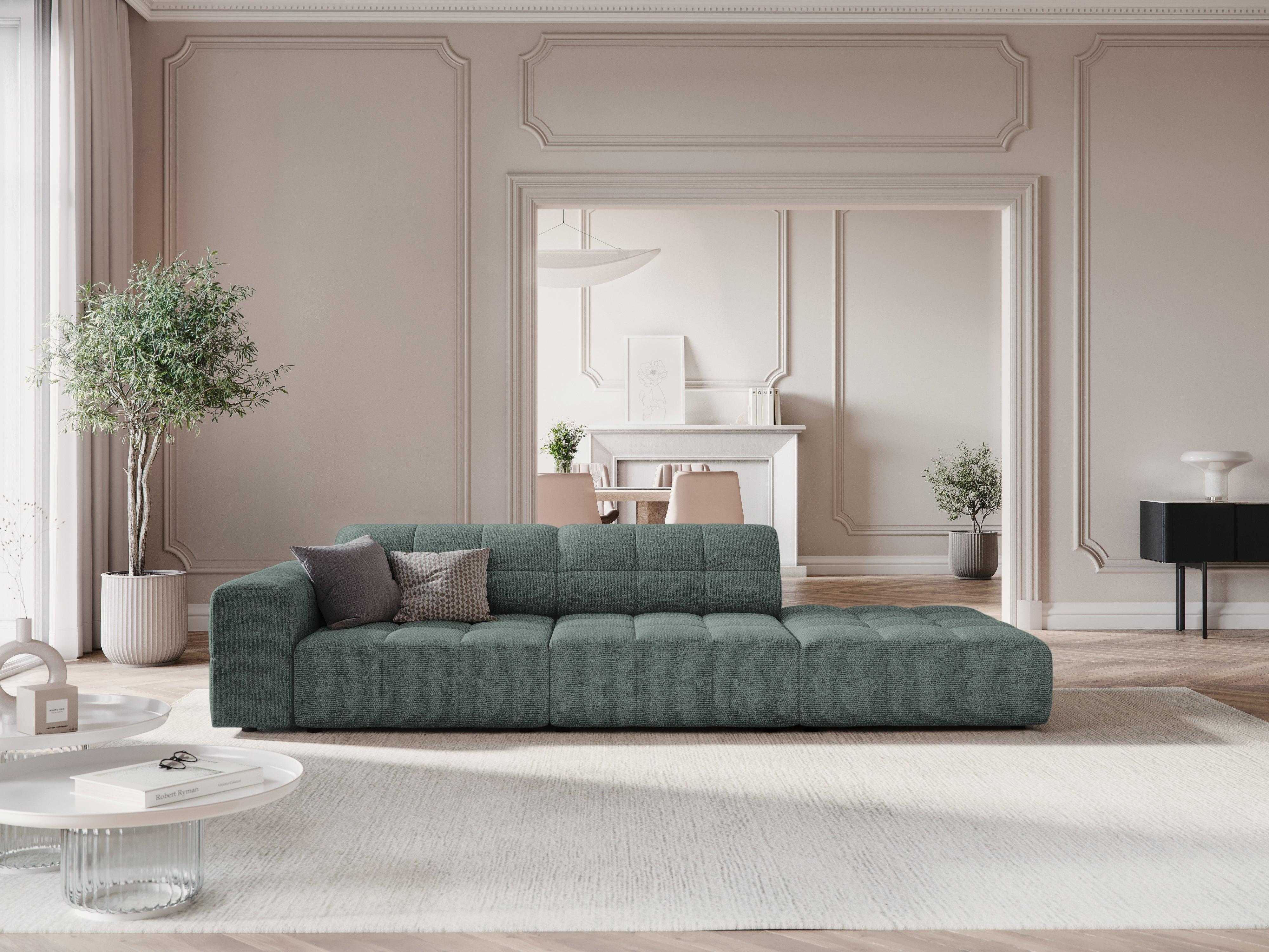 Sofa prawostronna 3-osobowa CHICAGO petrol szenil Cosmopolitan Design Eye on Design