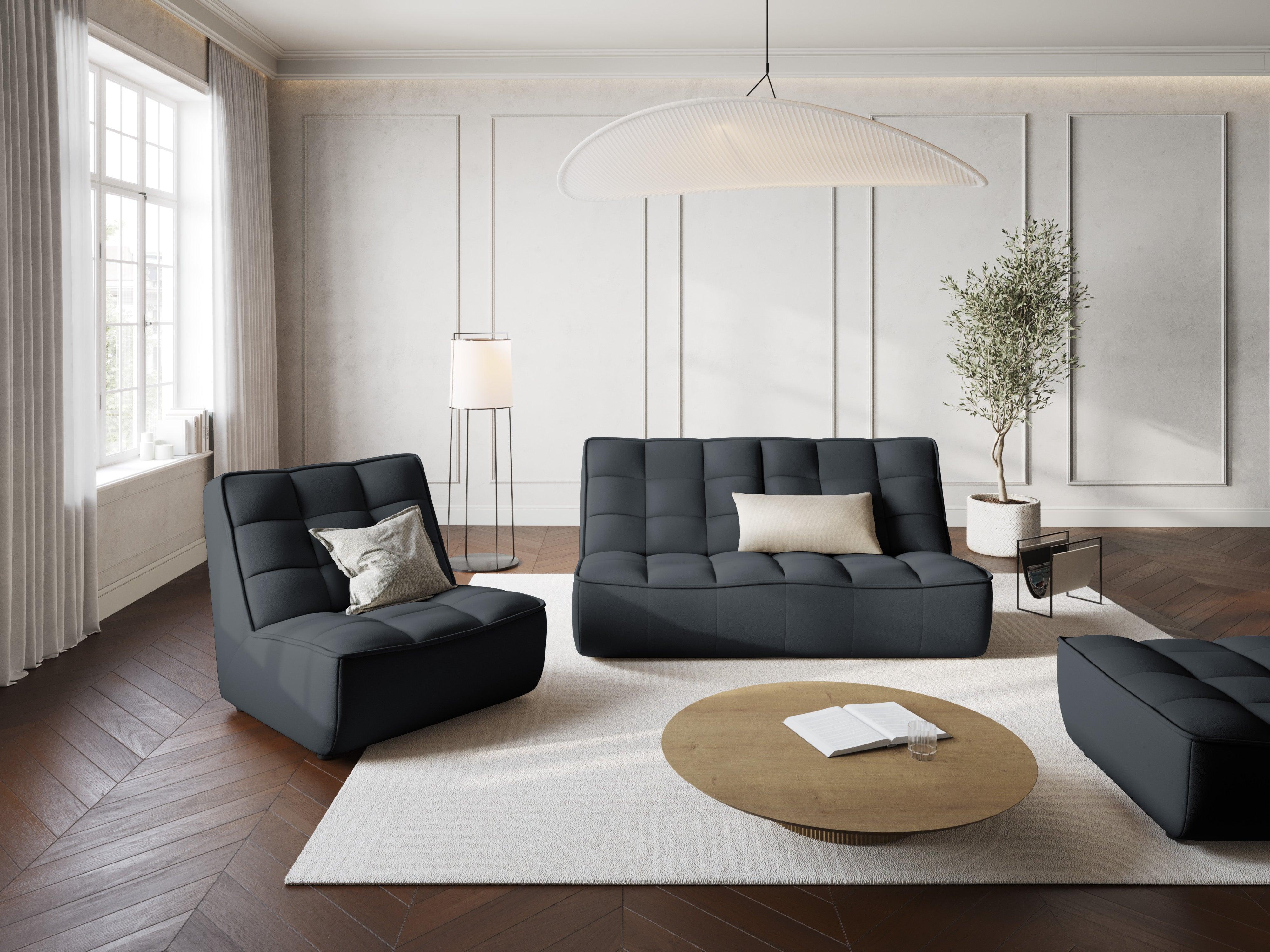 Sofa skórzana 2-osobowa MONI grafitowy Maison Heritage Eye on Design