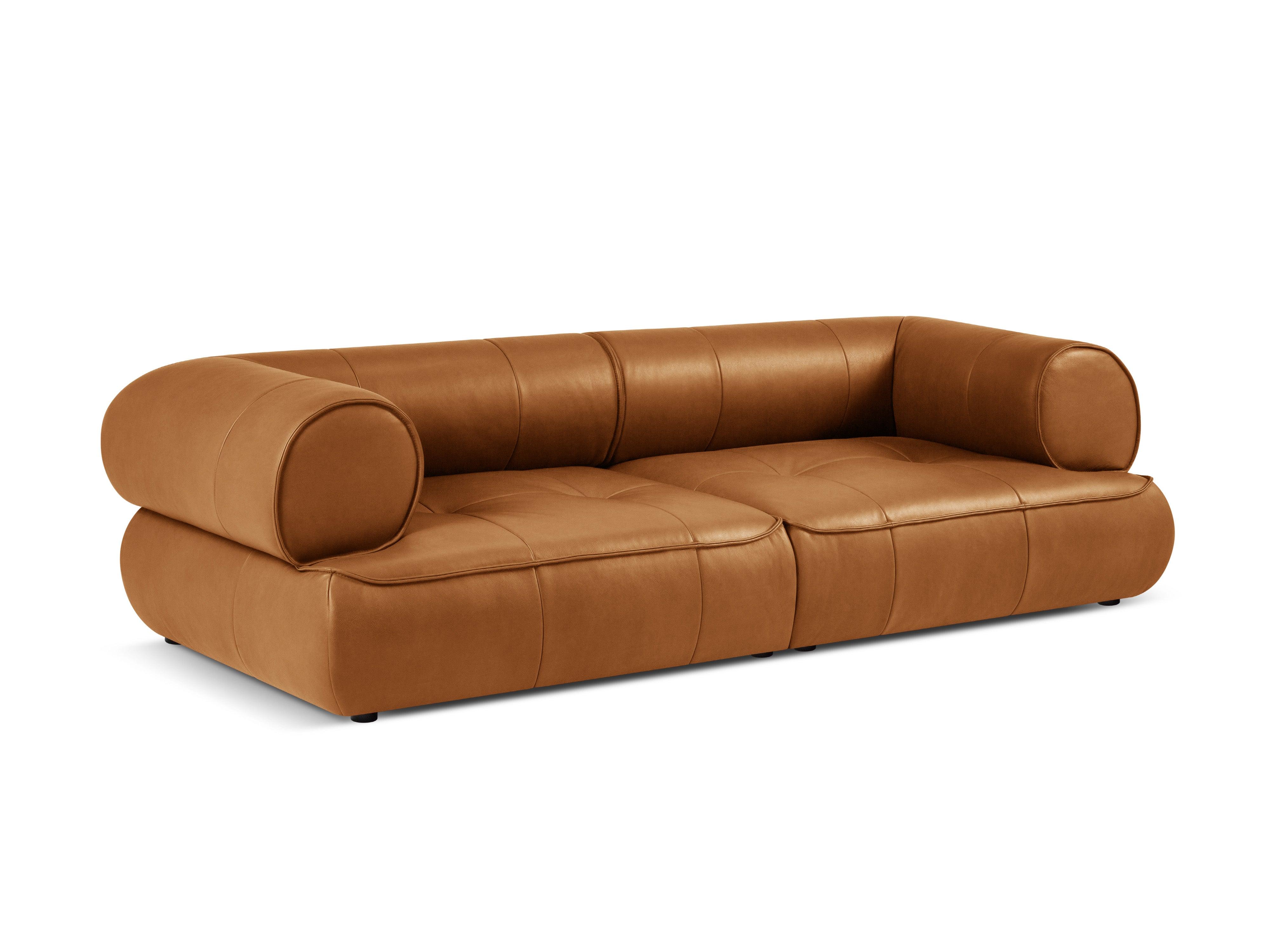 Sofa skórzana 3-osobowa LILY koniakowy Maison Heritage Eye on Design