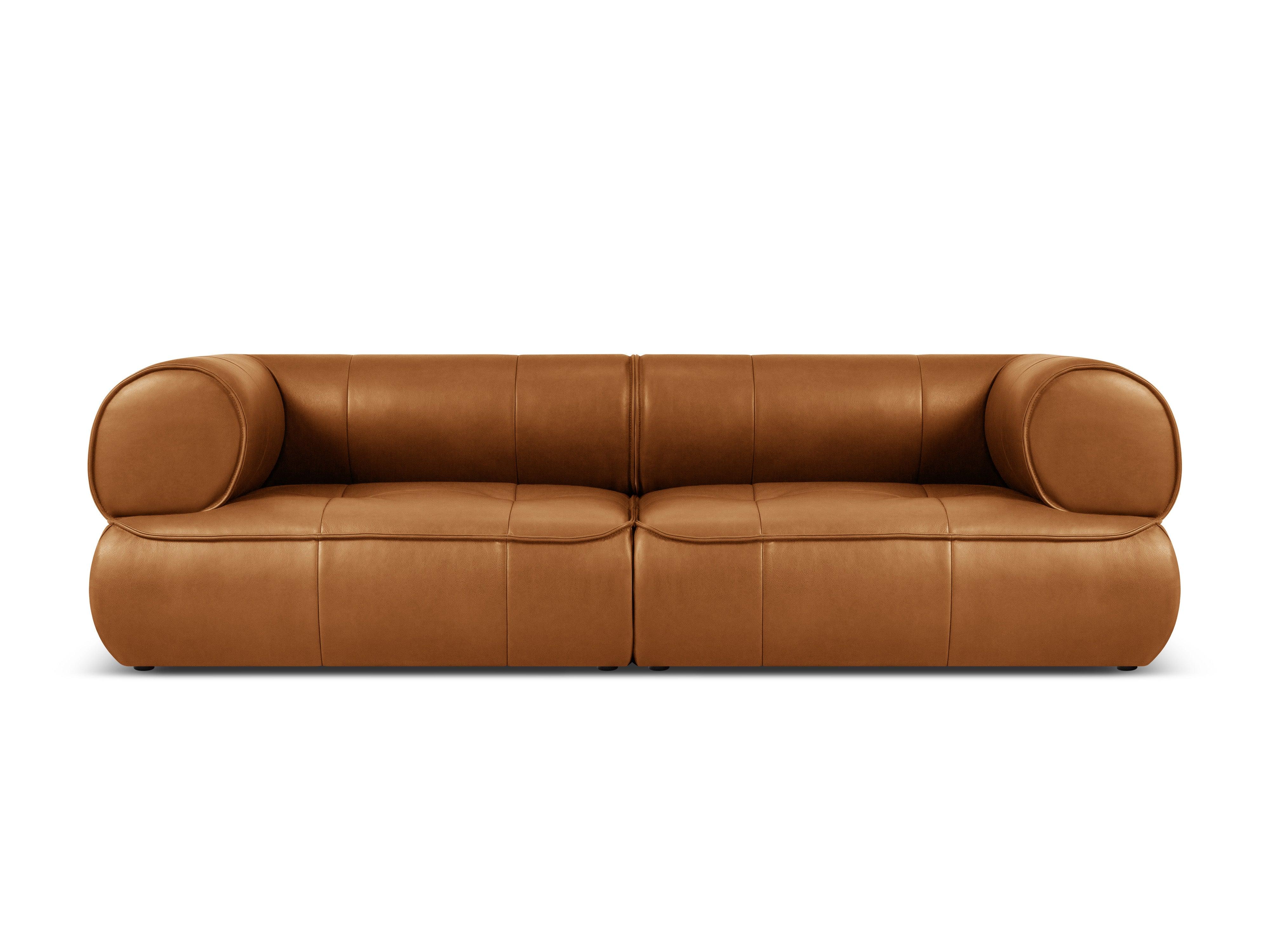 Sofa skórzana 3-osobowa LILY koniakowy Maison Heritage Eye on Design