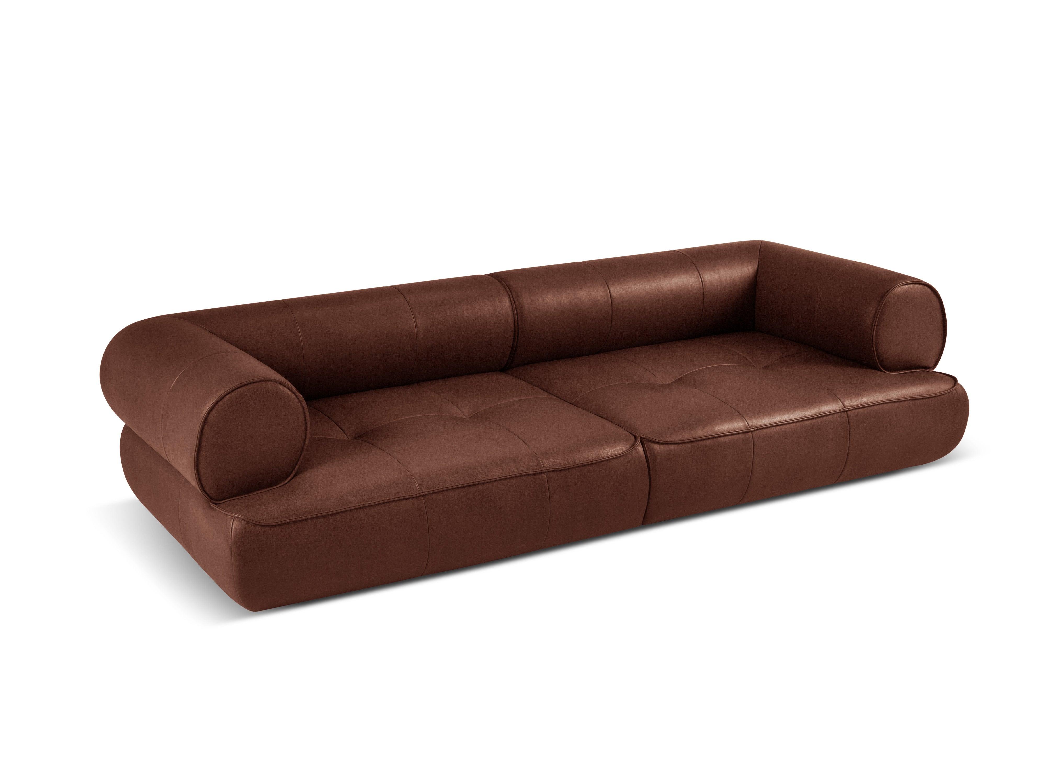 Sofa skórzana 4-osobowa LILY brązowy Maison Heritage Eye on Design
