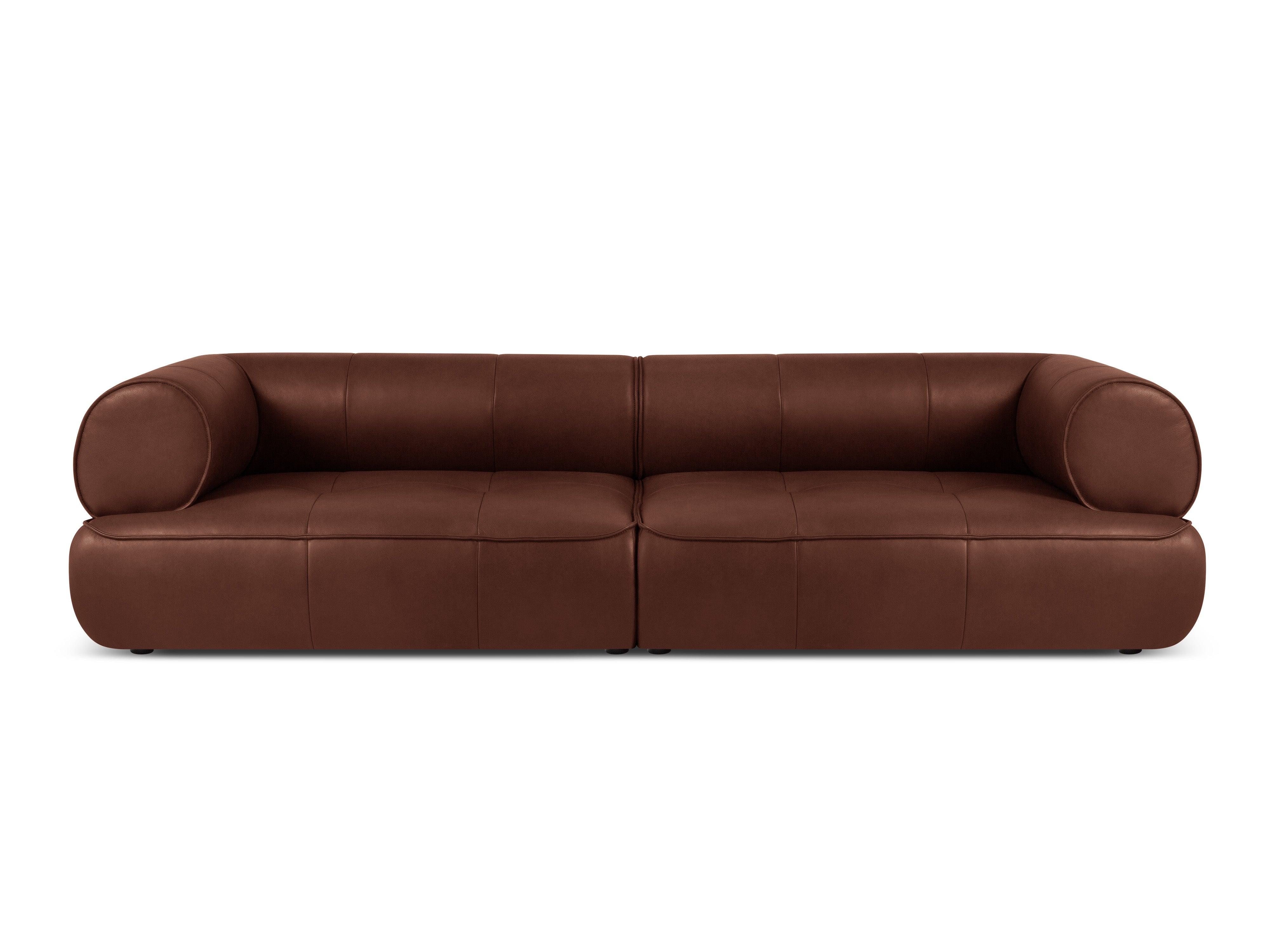 Sofa skórzana 4-osobowa LILY brązowy Maison Heritage Eye on Design
