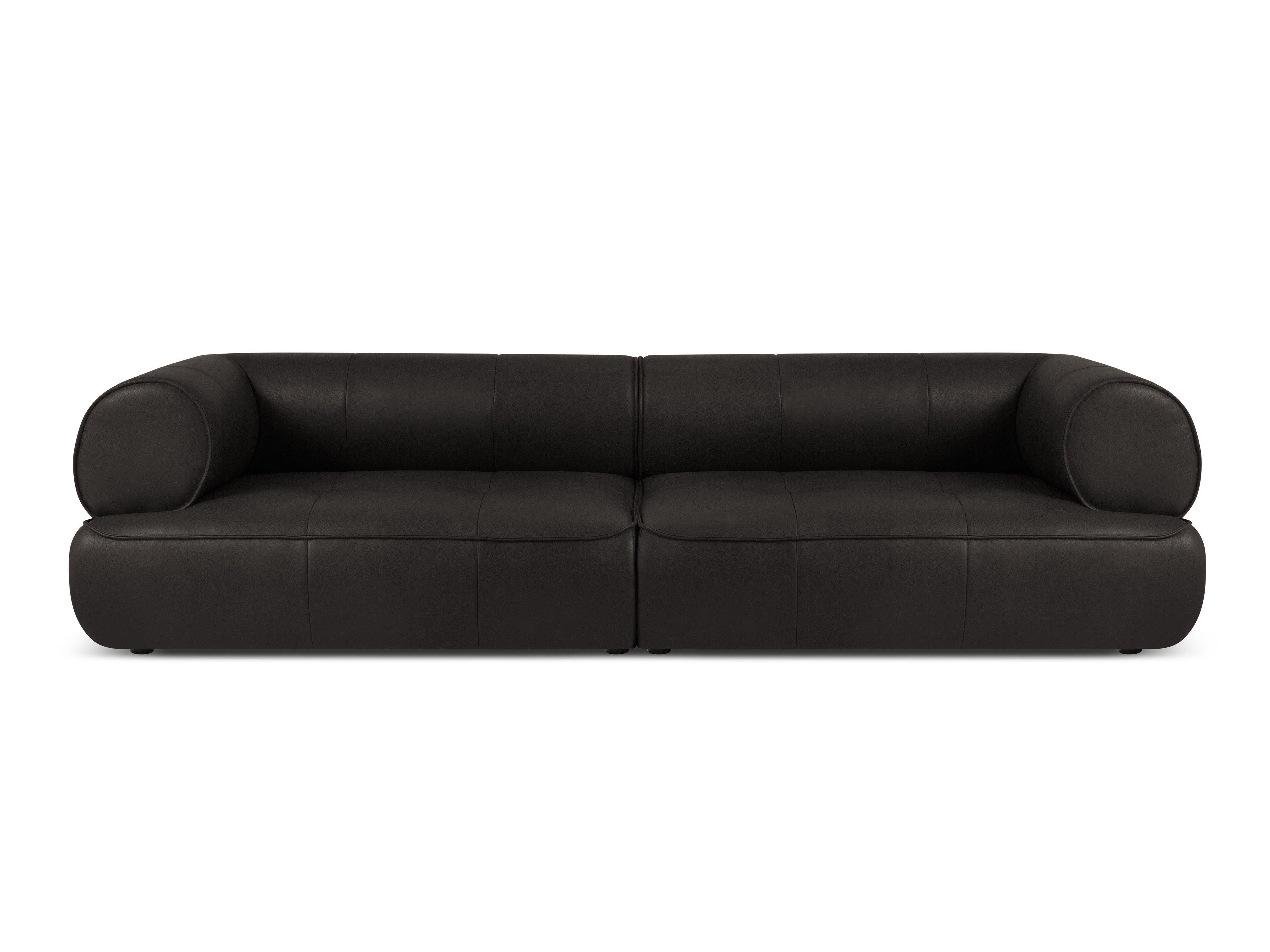 Sofa skórzana 4-osobowa LILY czarny Maison Heritage Eye on Design
