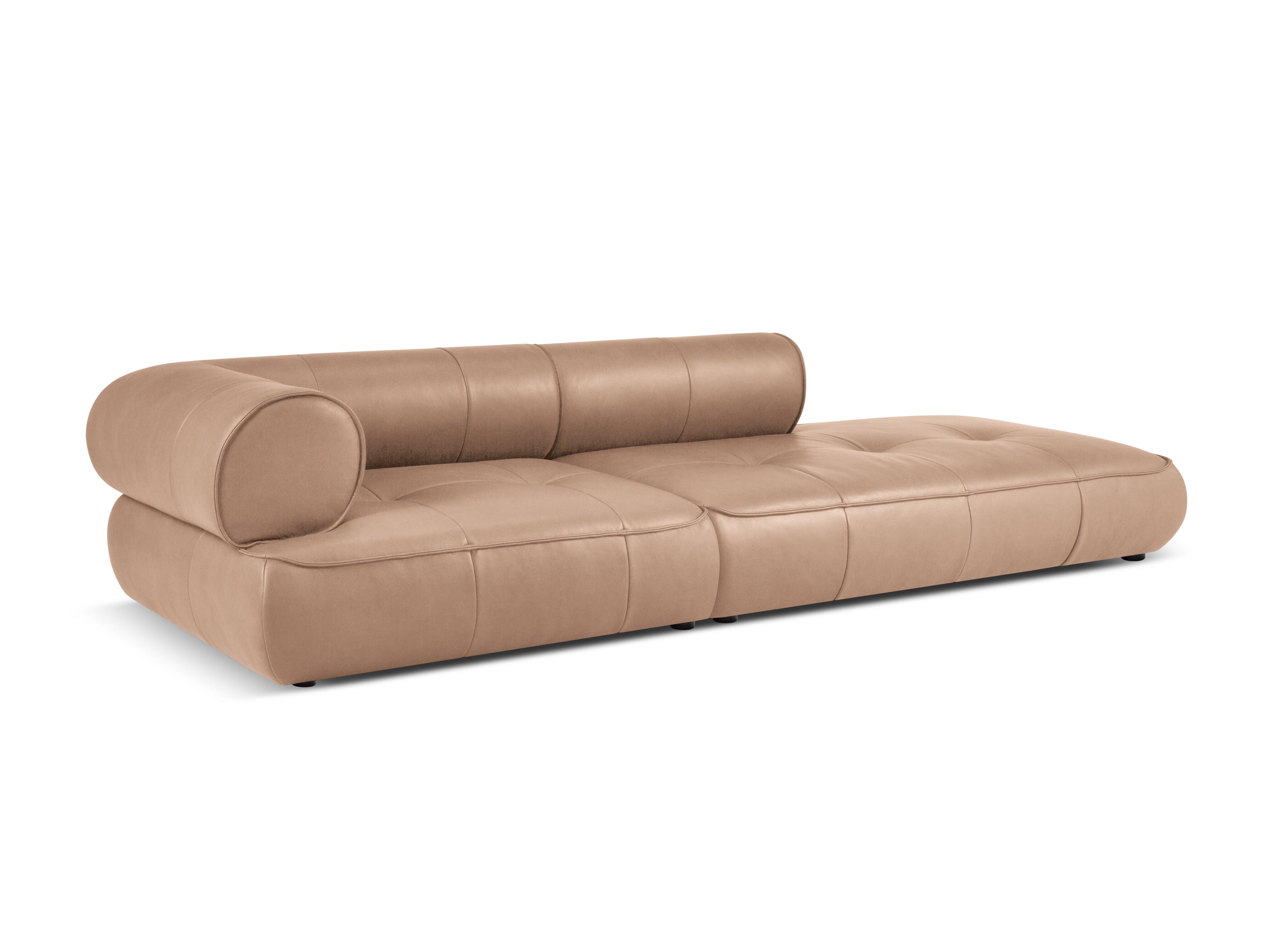Sofa skórzana otwarta prawostronna LILY cappuccino Maison Heritage Eye on Design
