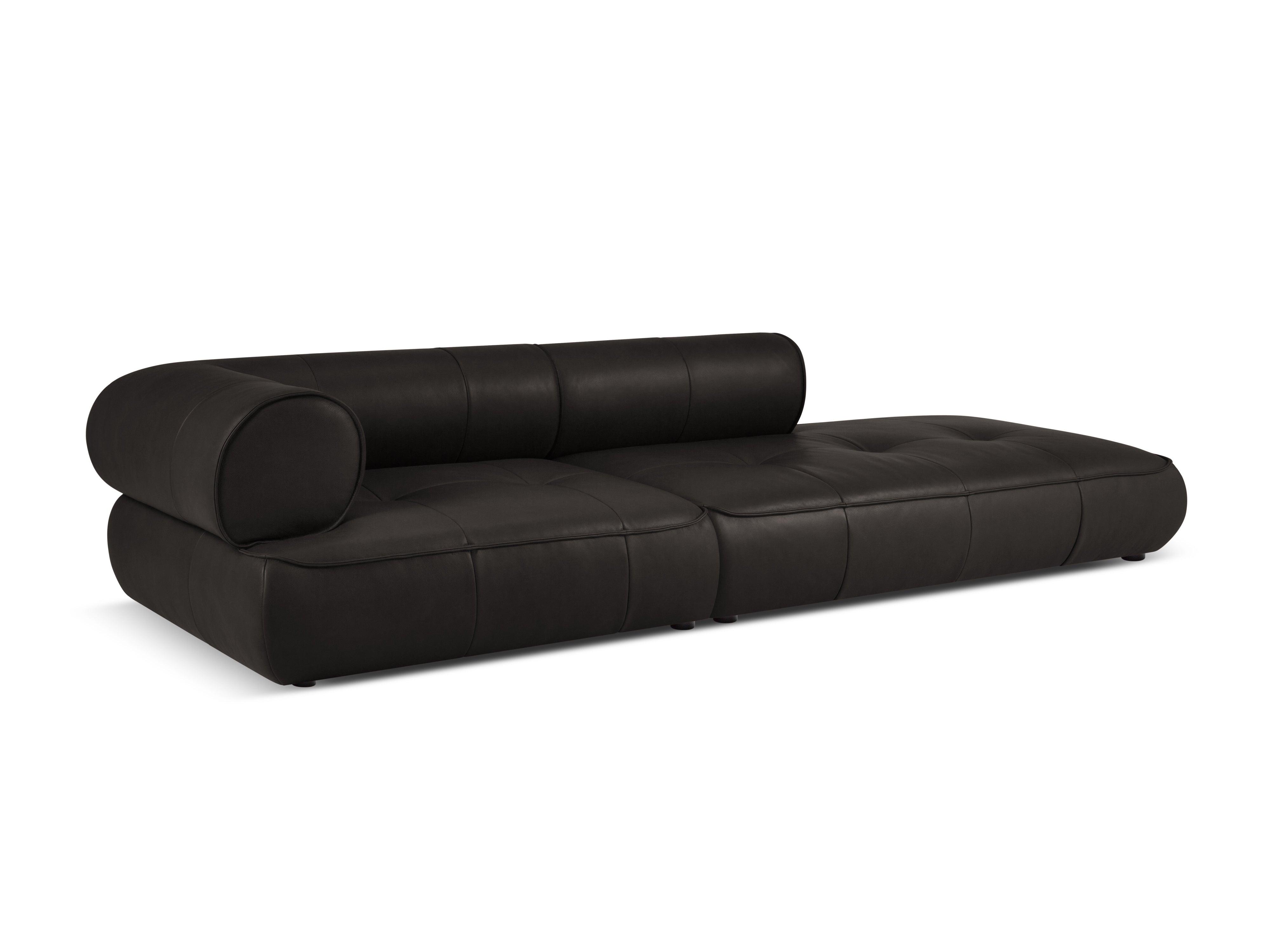 Sofa skórzana otwarta prawostronna LILY czarny Maison Heritage Eye on Design