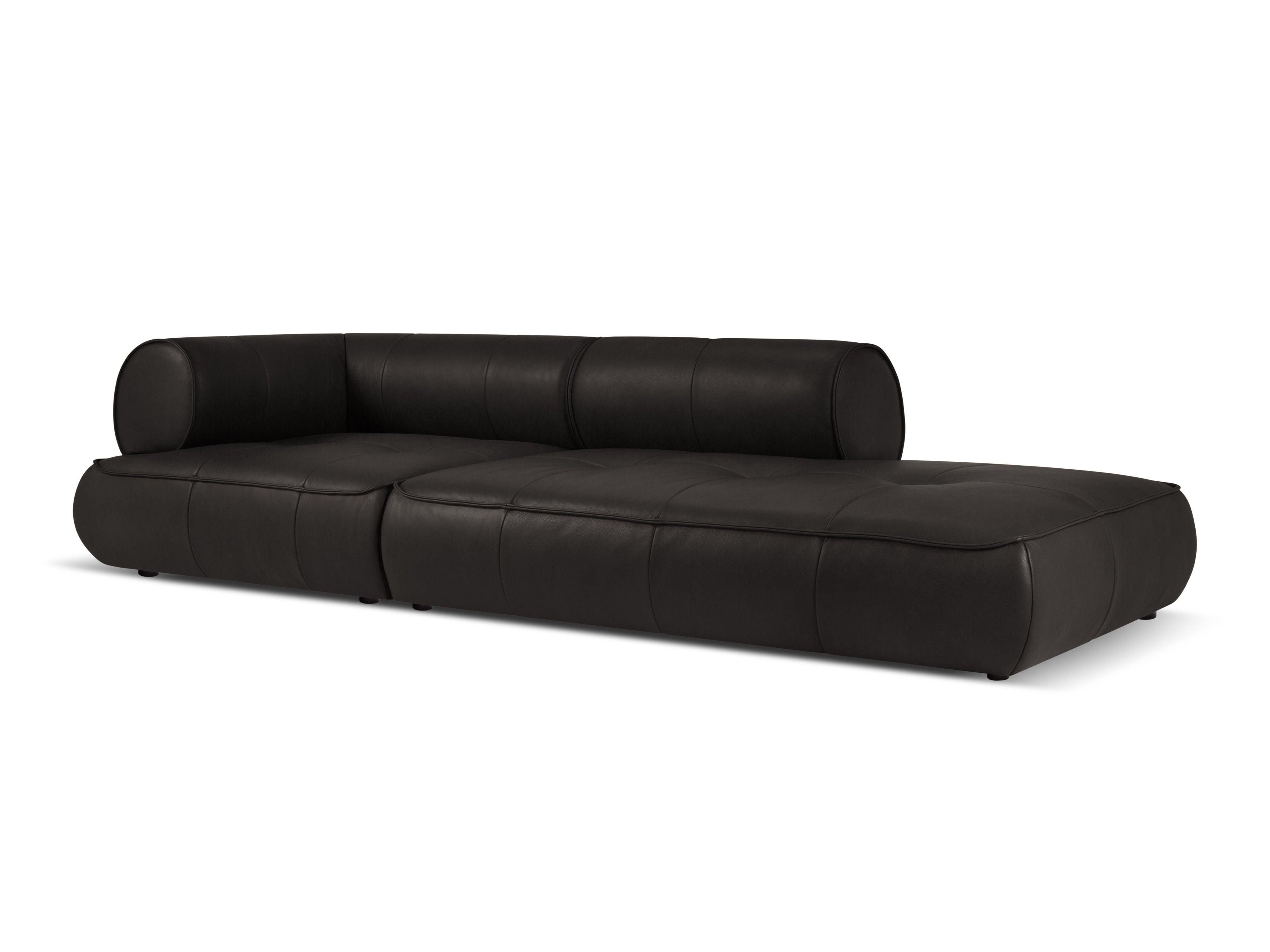 Sofa skórzana otwarta prawostronna LILY czarny Maison Heritage Eye on Design