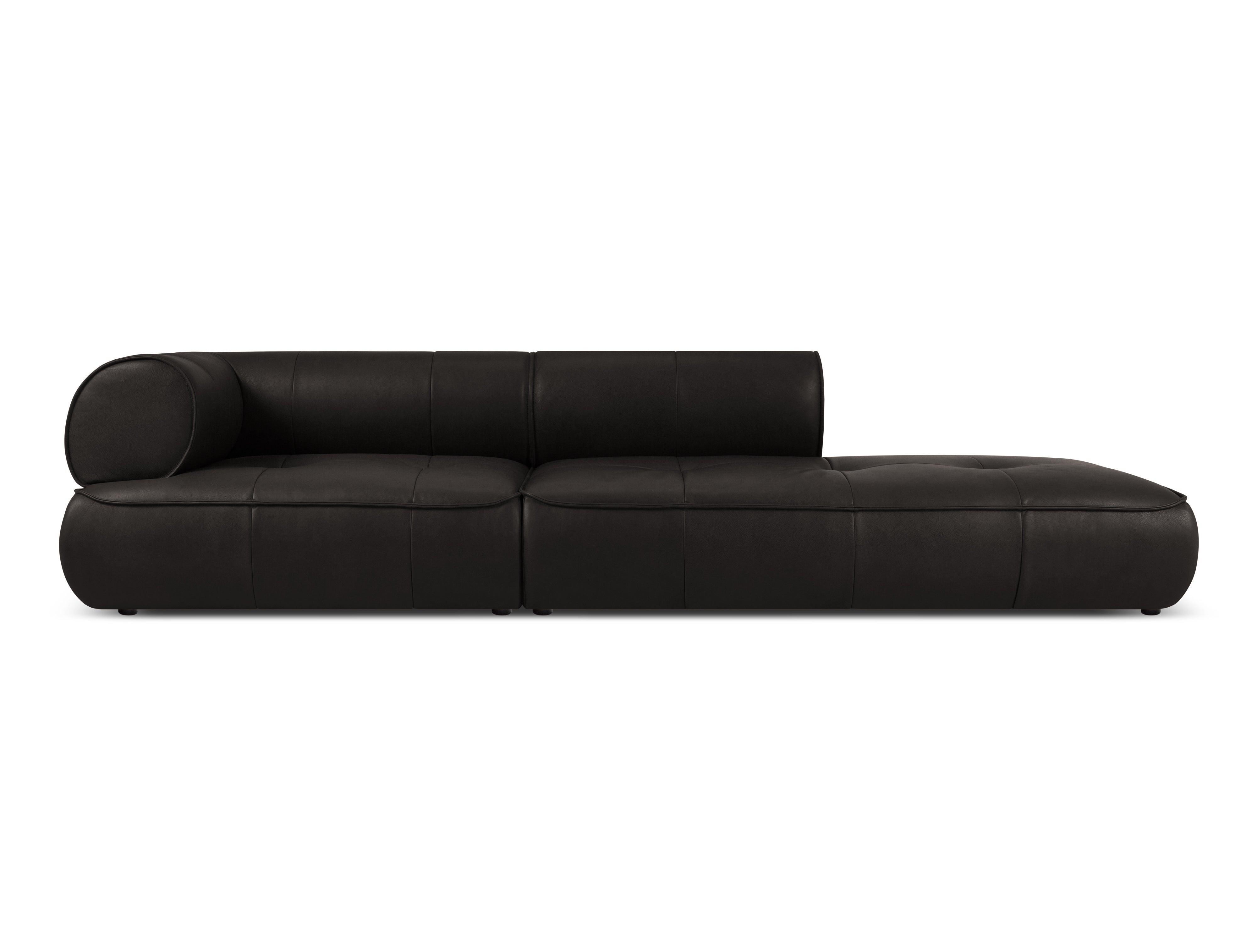 Sofa skórzana otwarta prawostronna LILY czarny Maison Heritage Eye on Design