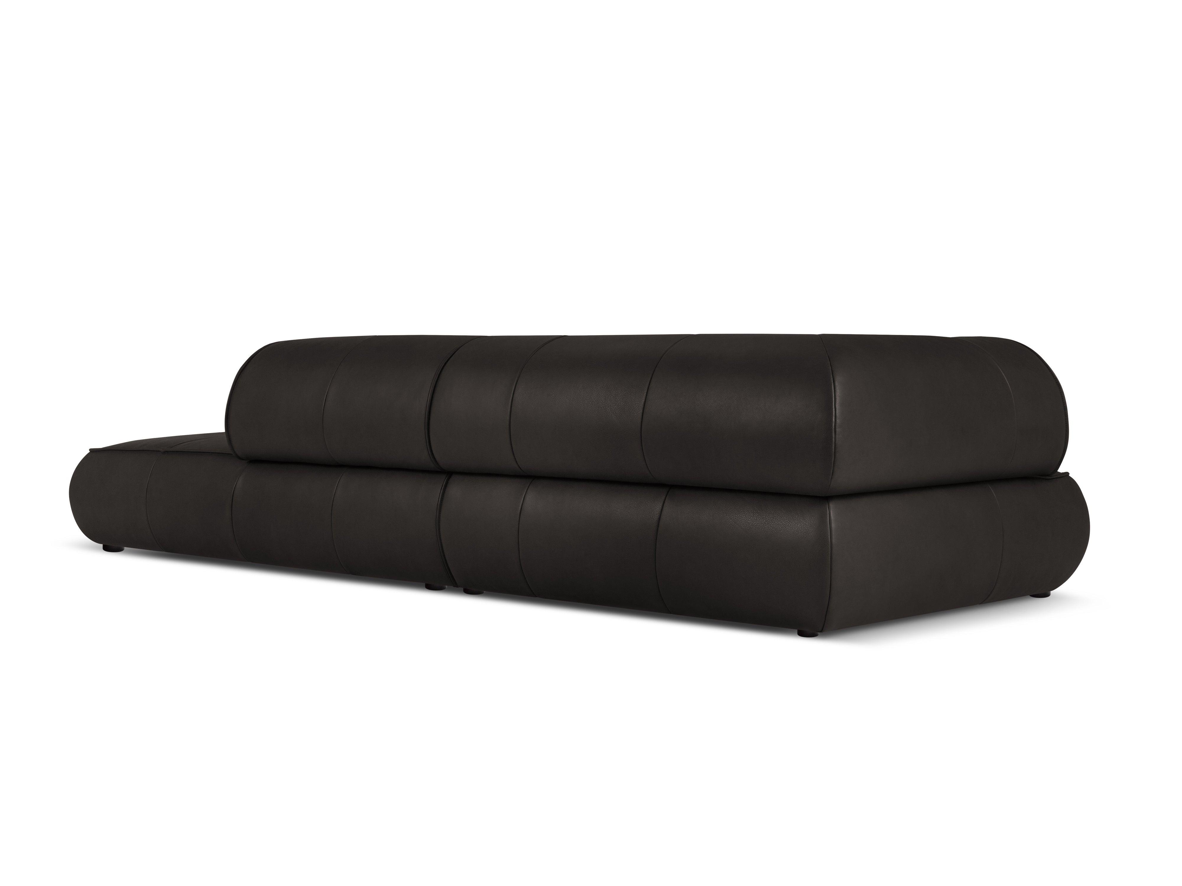 Sofa skórzana otwarta prawostronna LILY czarny Maison Heritage Eye on Design
