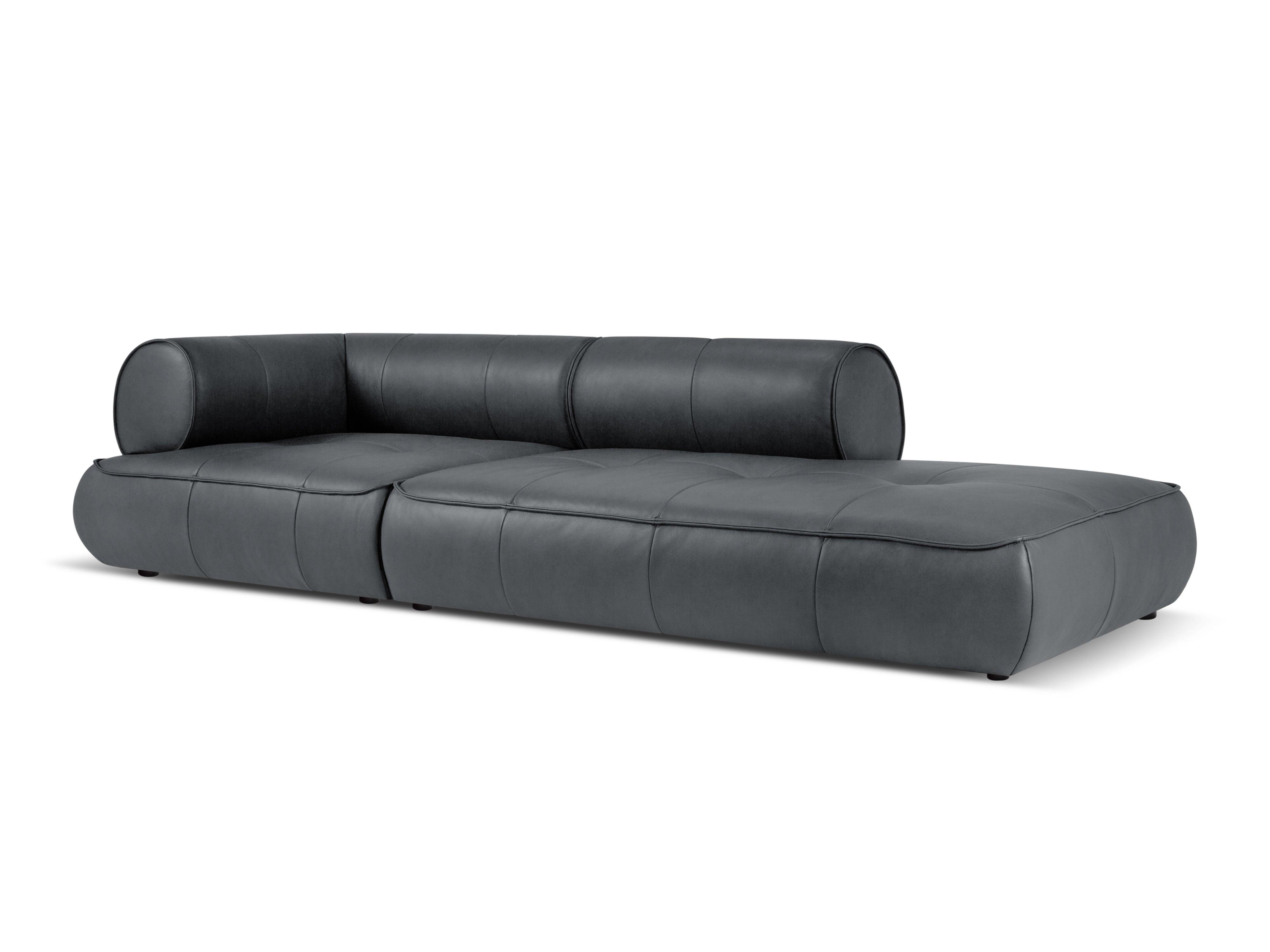 Sofa skórzana otwarta prawostronna LILY grafitowy Maison Heritage Eye on Design