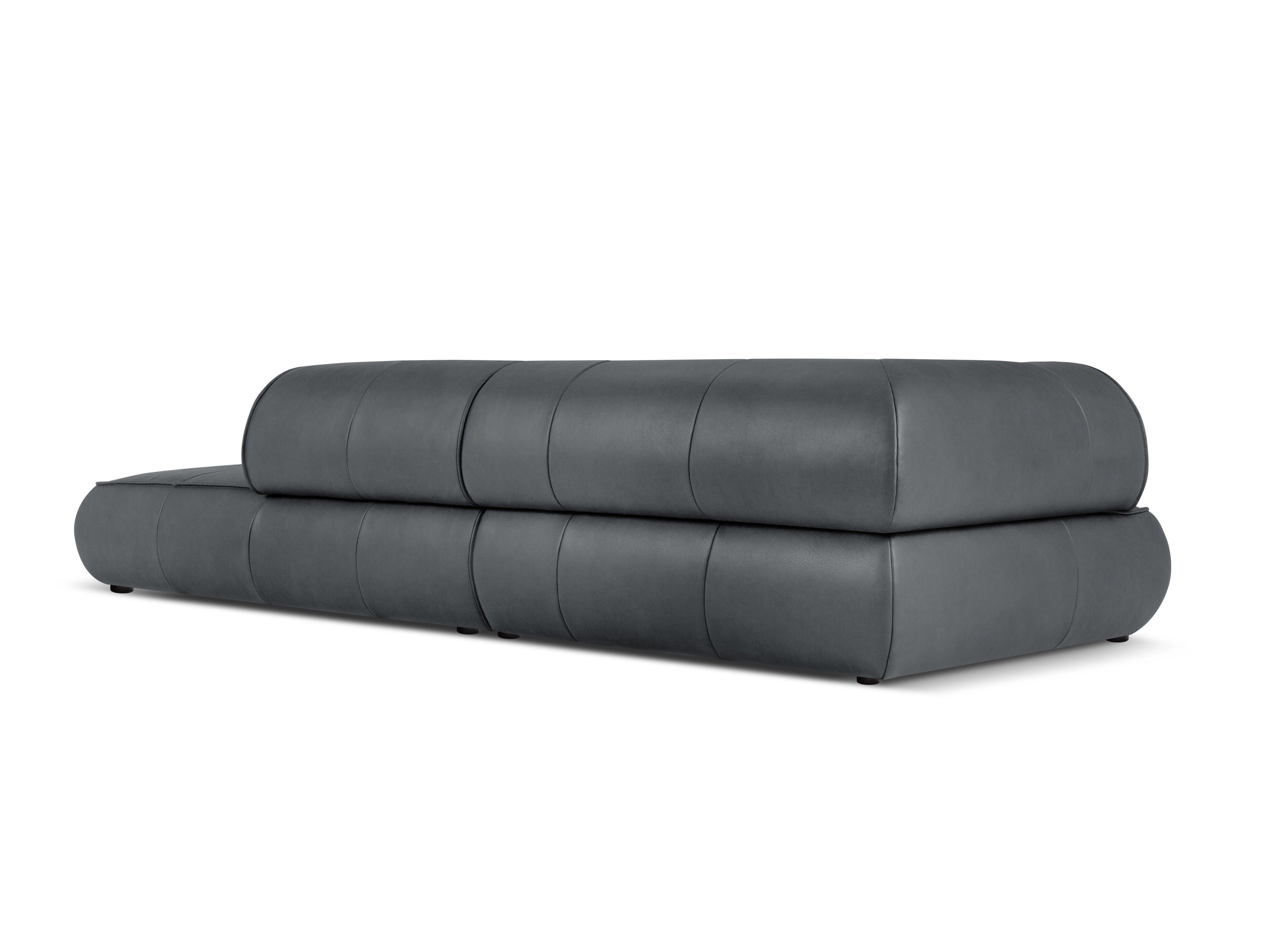 Sofa skórzana otwarta prawostronna LILY grafitowy Maison Heritage Eye on Design