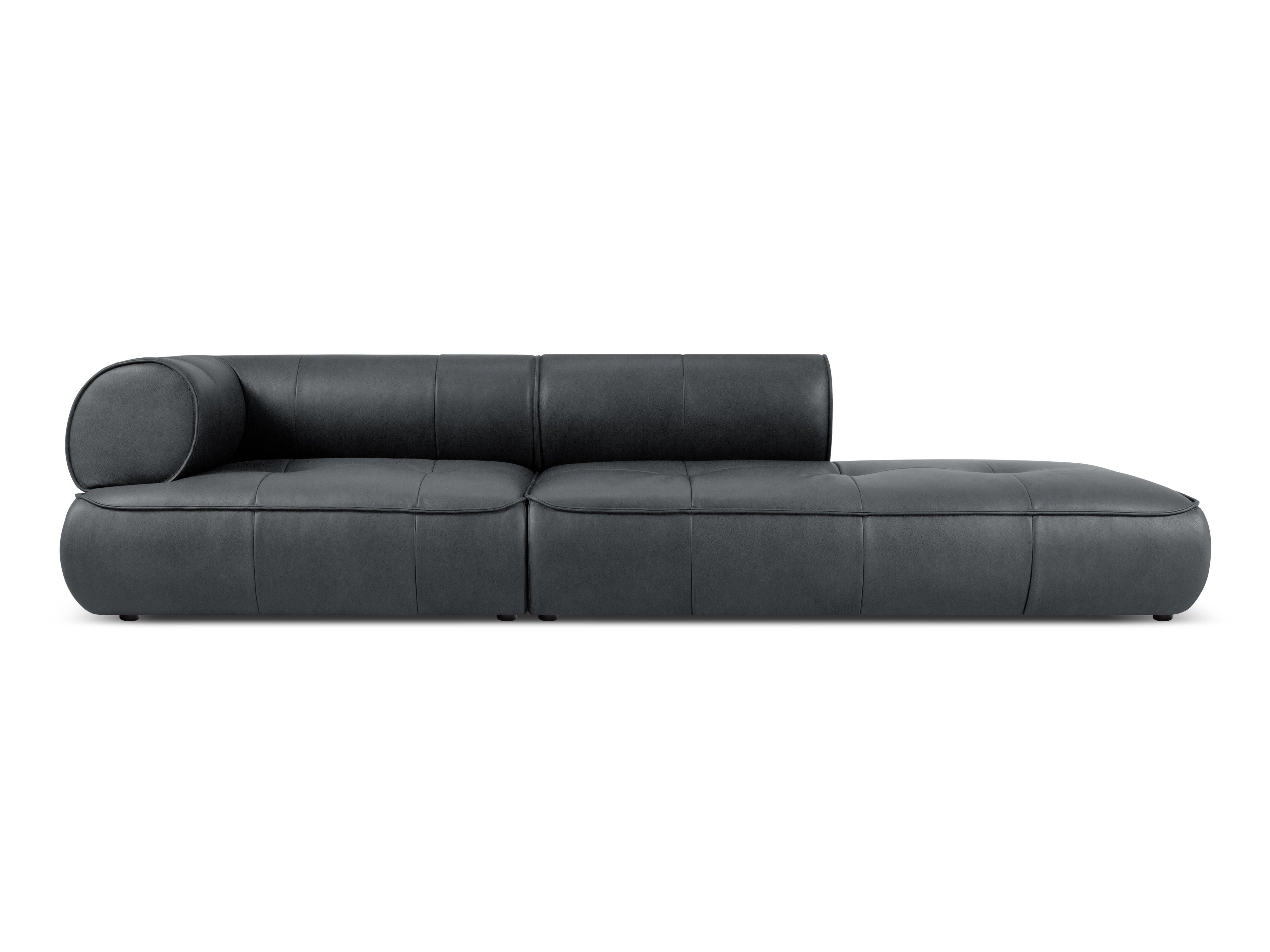 Sofa skórzana otwarta prawostronna LILY grafitowy Maison Heritage Eye on Design