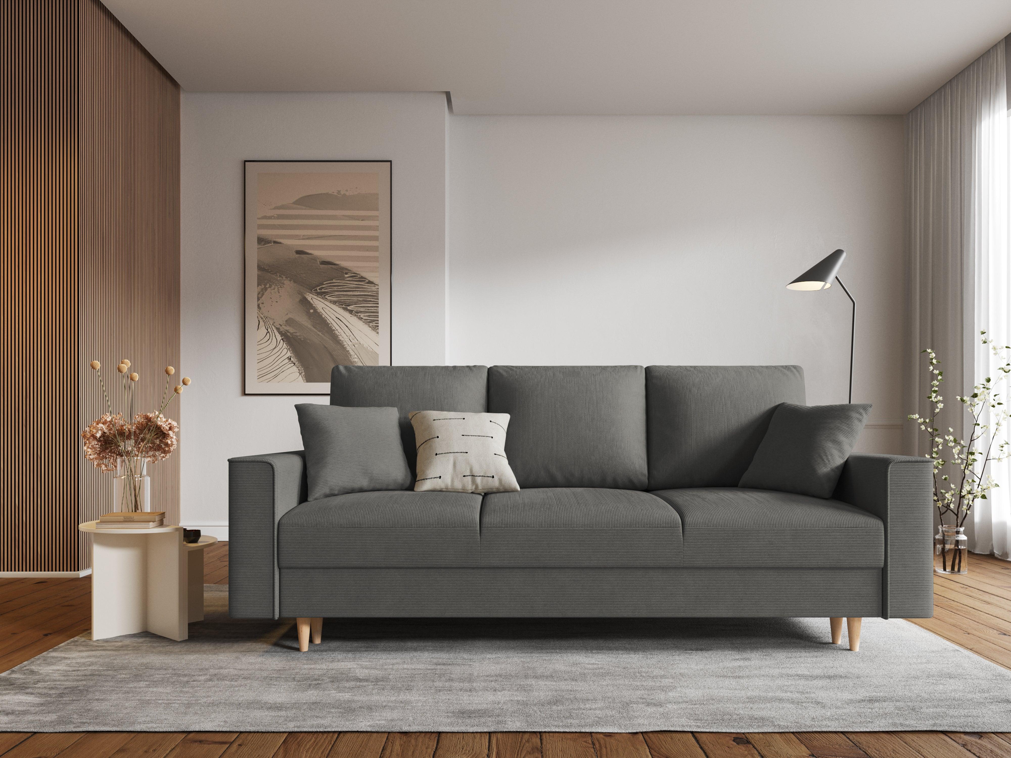 Sofa sztruksowa z funkcją spania CARTADERA ciemnoszary Mazzini Sofas Eye on Design