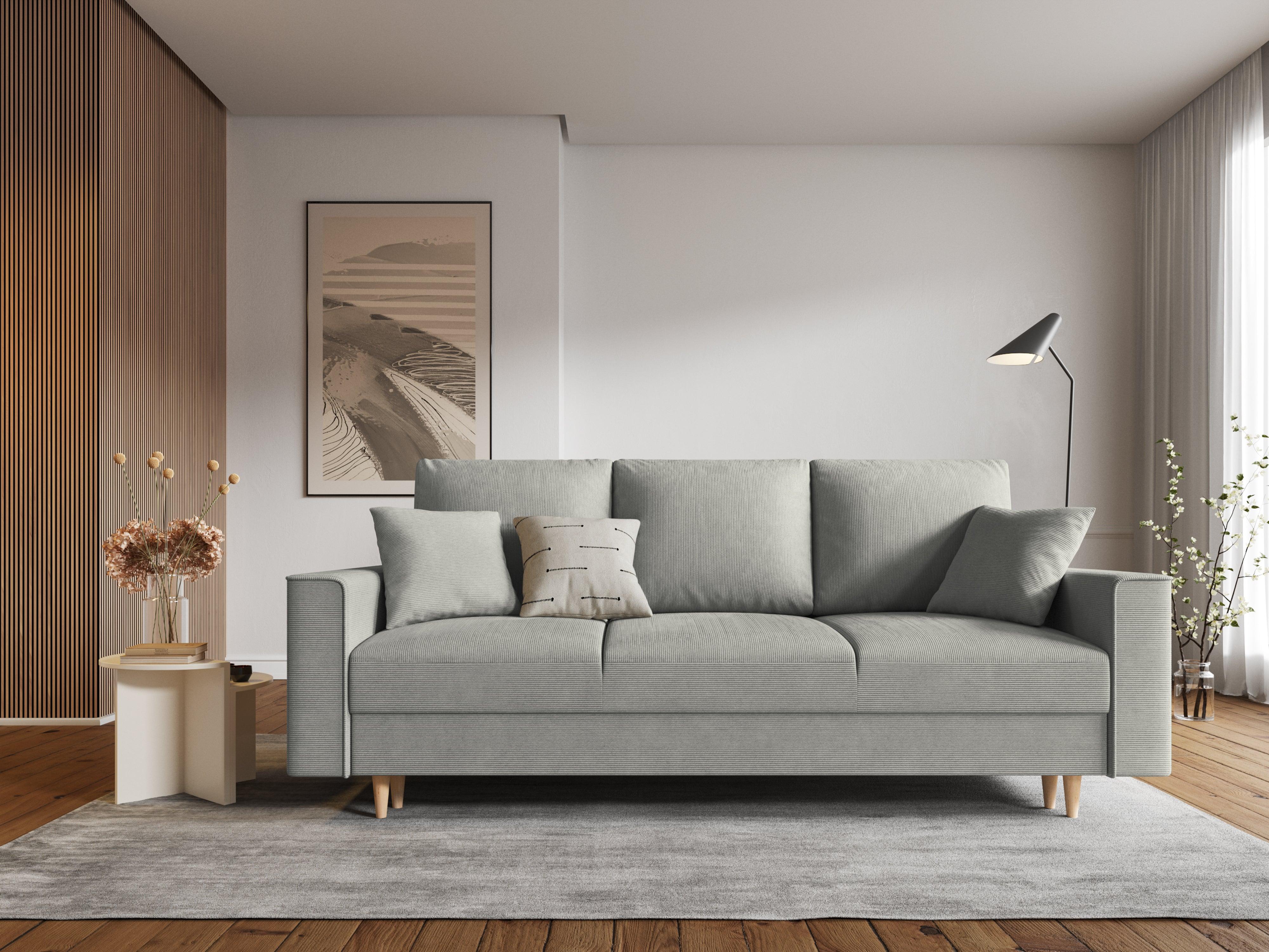 Sofa sztruksowa z funkcją spania CARTADERA jasnoszary Mazzini Sofas Eye on Design