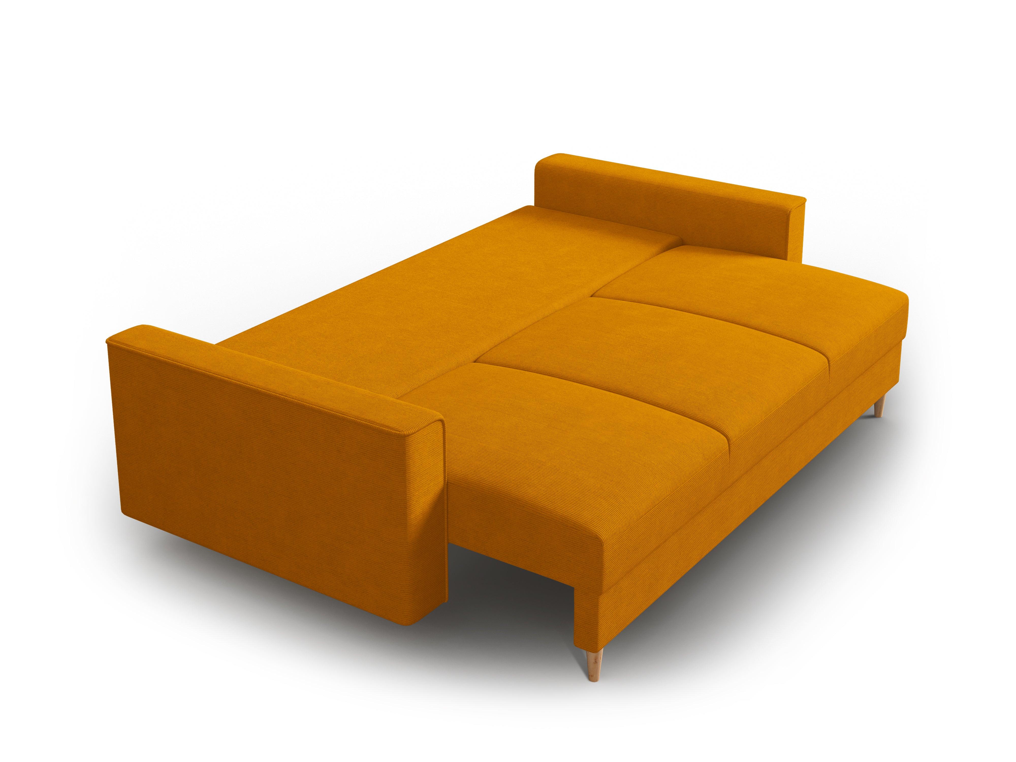 Sofa sztruksowa z funkcją spania CARTADERA musztardowy Mazzini Sofas Eye on Design