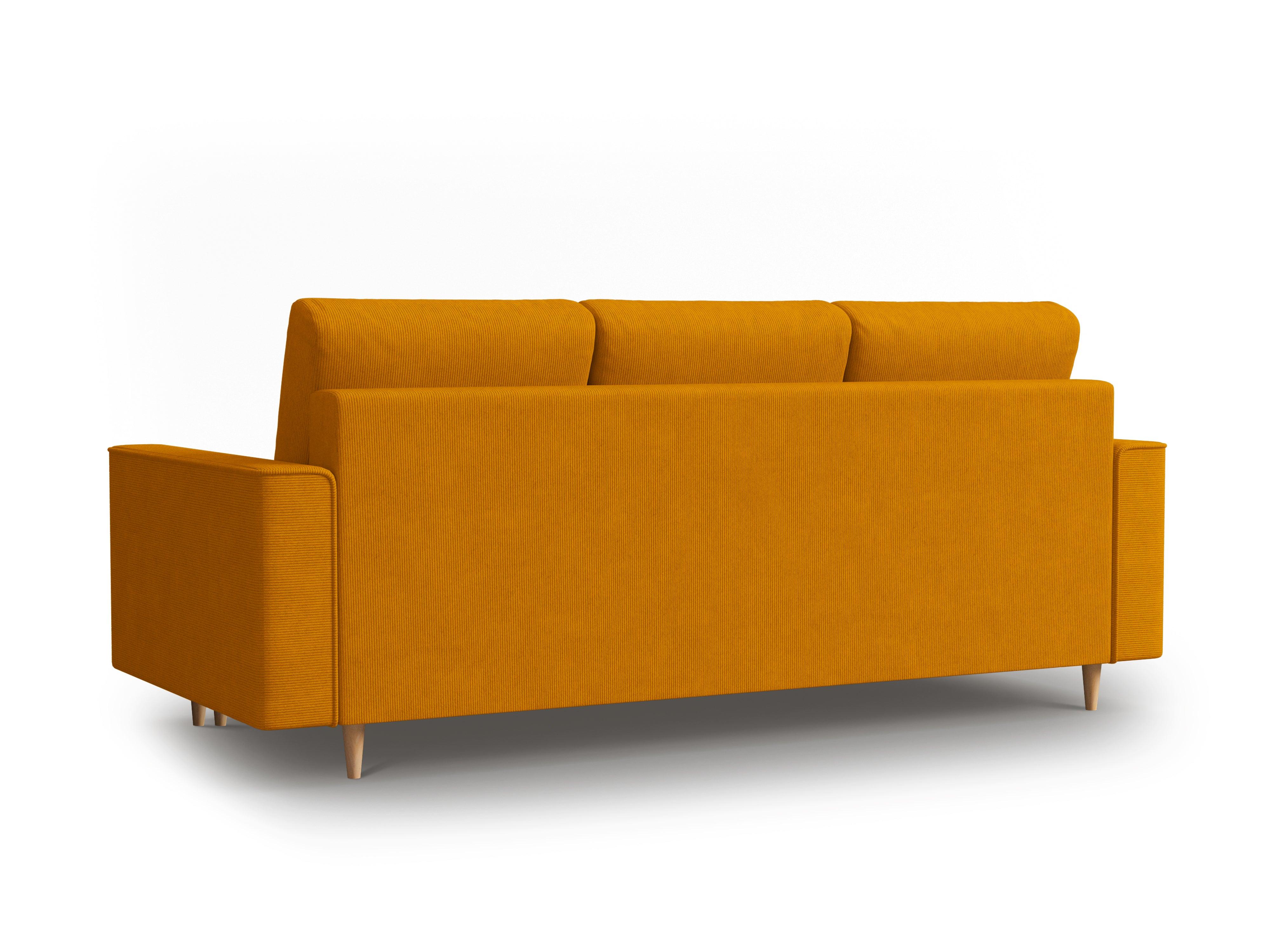 Sofa sztruksowa z funkcją spania CARTADERA musztardowy Mazzini Sofas Eye on Design