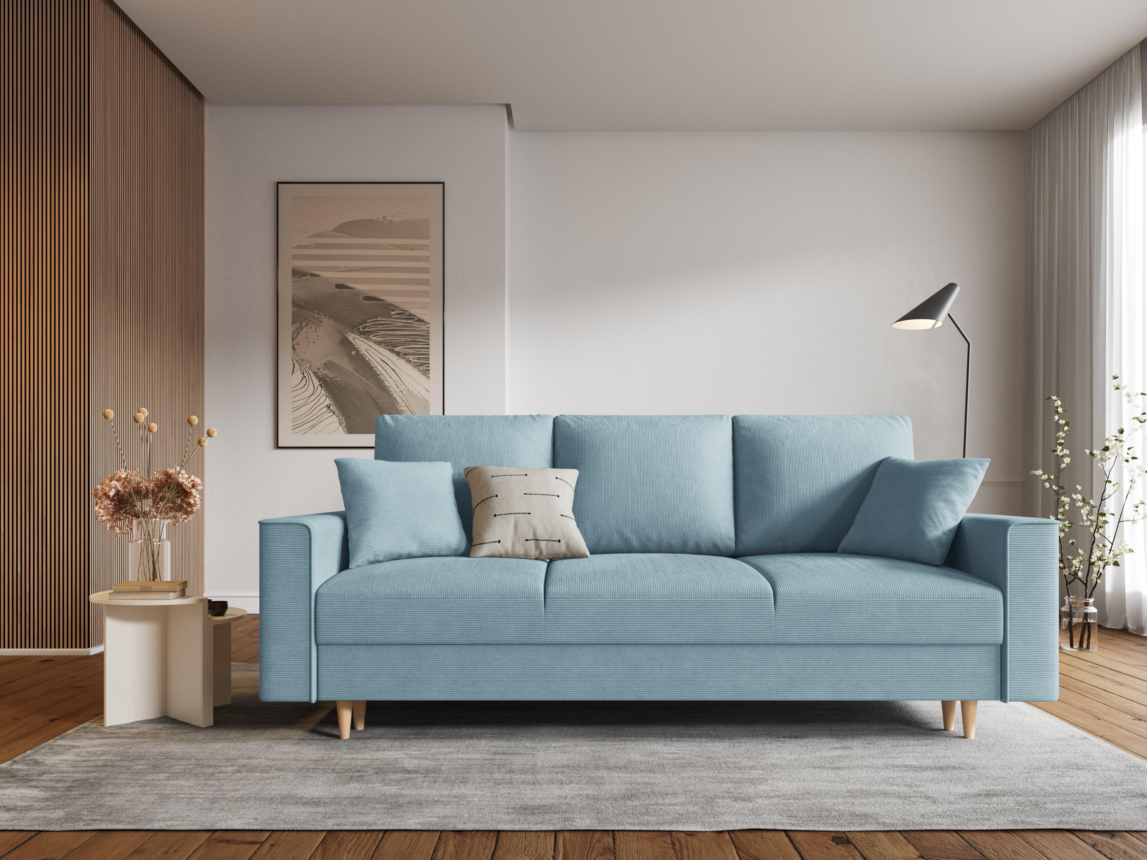 Sofa sztruksowa z funkcją spania CARTADERA niebieski Mazzini Sofas Eye on Design