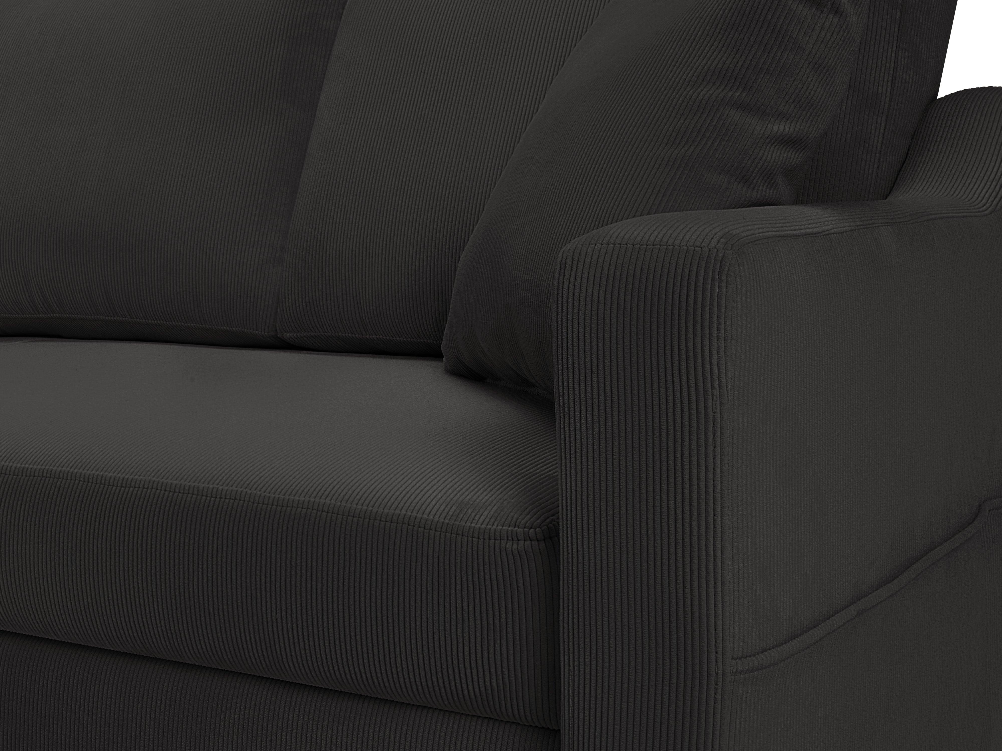 Sofa sztruksowa z funkcją spania ROSE ciemnoszary Mazzini Sofas Eye on Design