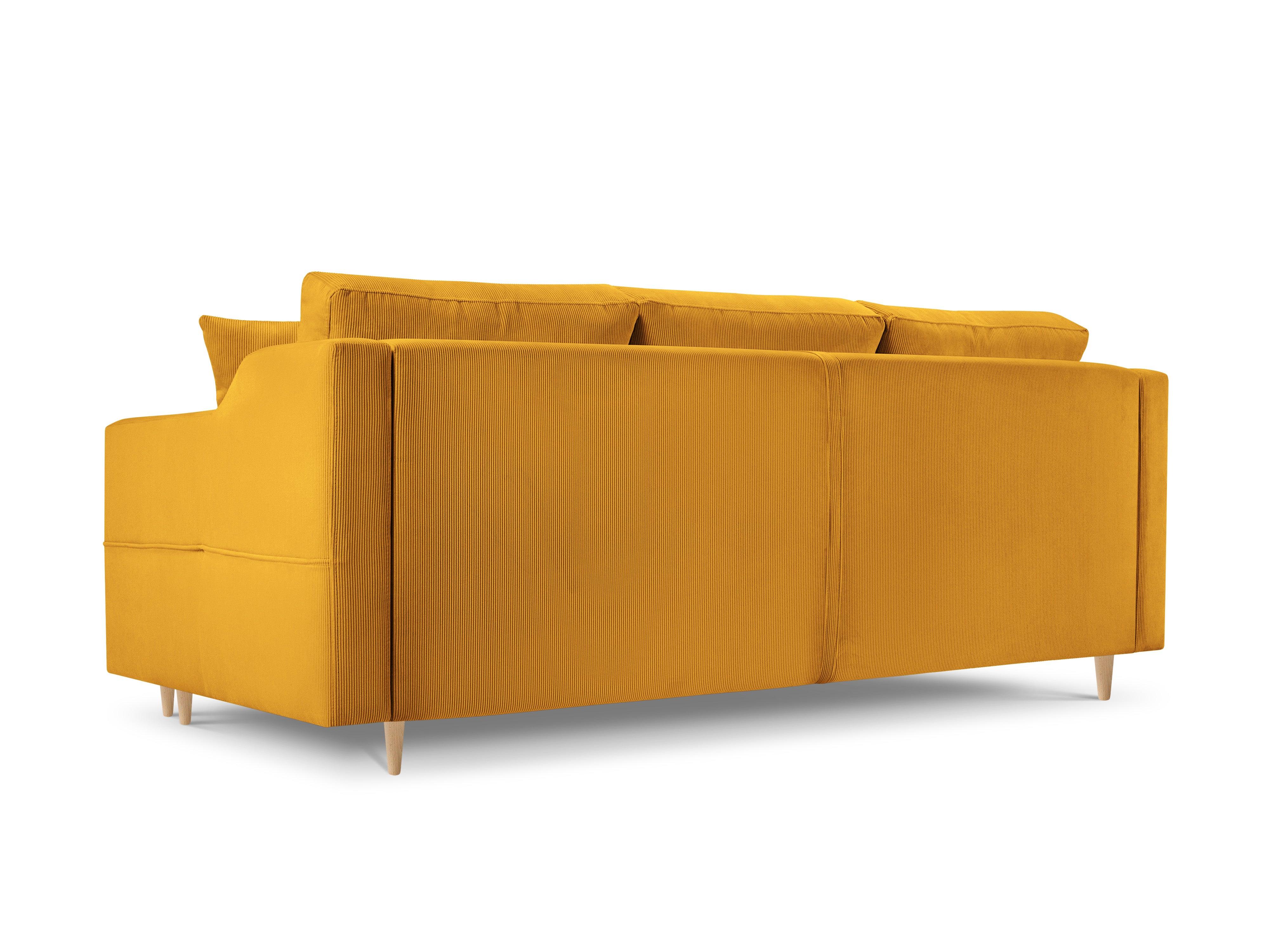 Sofa sztruksowa z funkcją spania ROSE żółty Mazzini Sofas Eye on Design