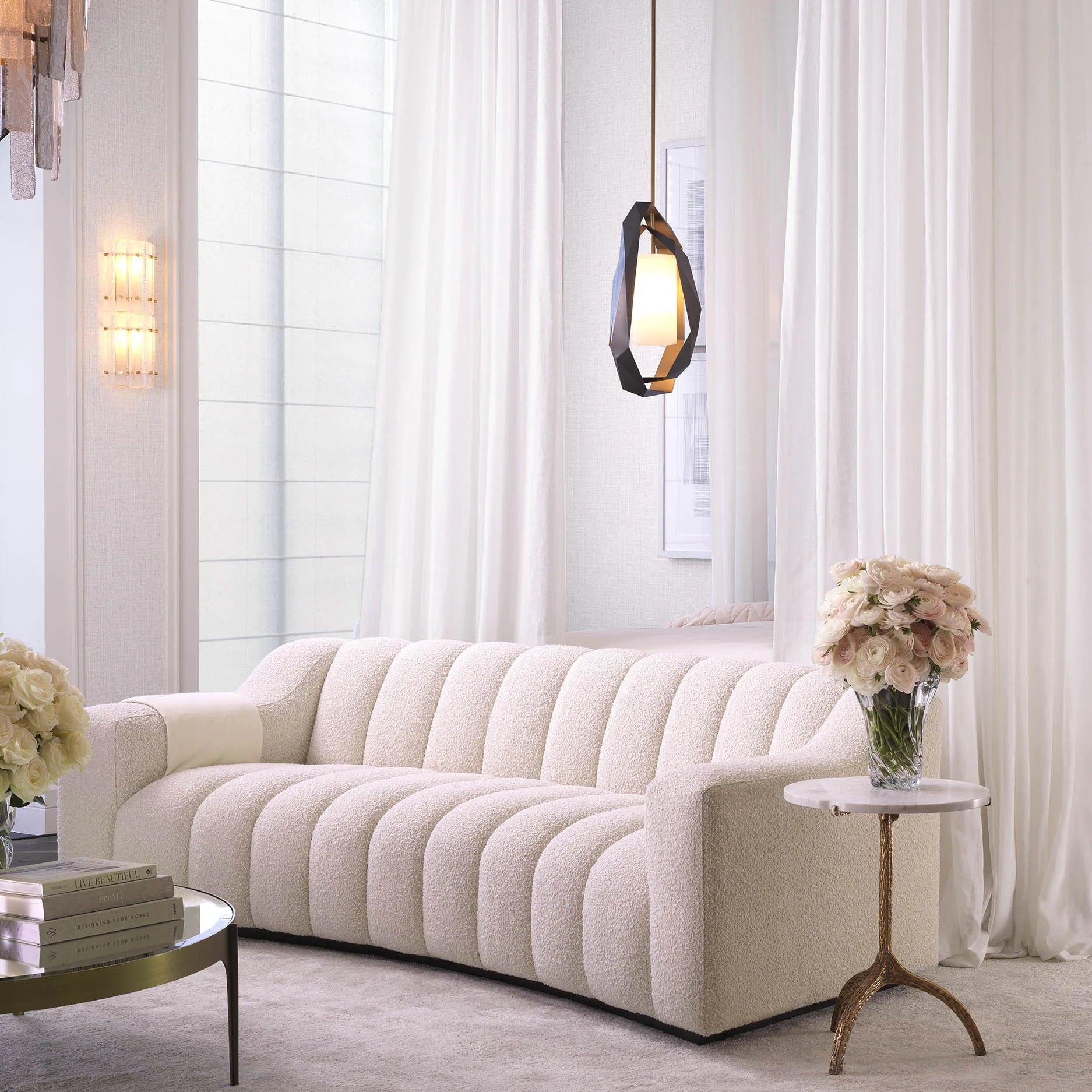 Sofa w tkaninie boucle KELLY kremowy Eichholtz Eye on Design