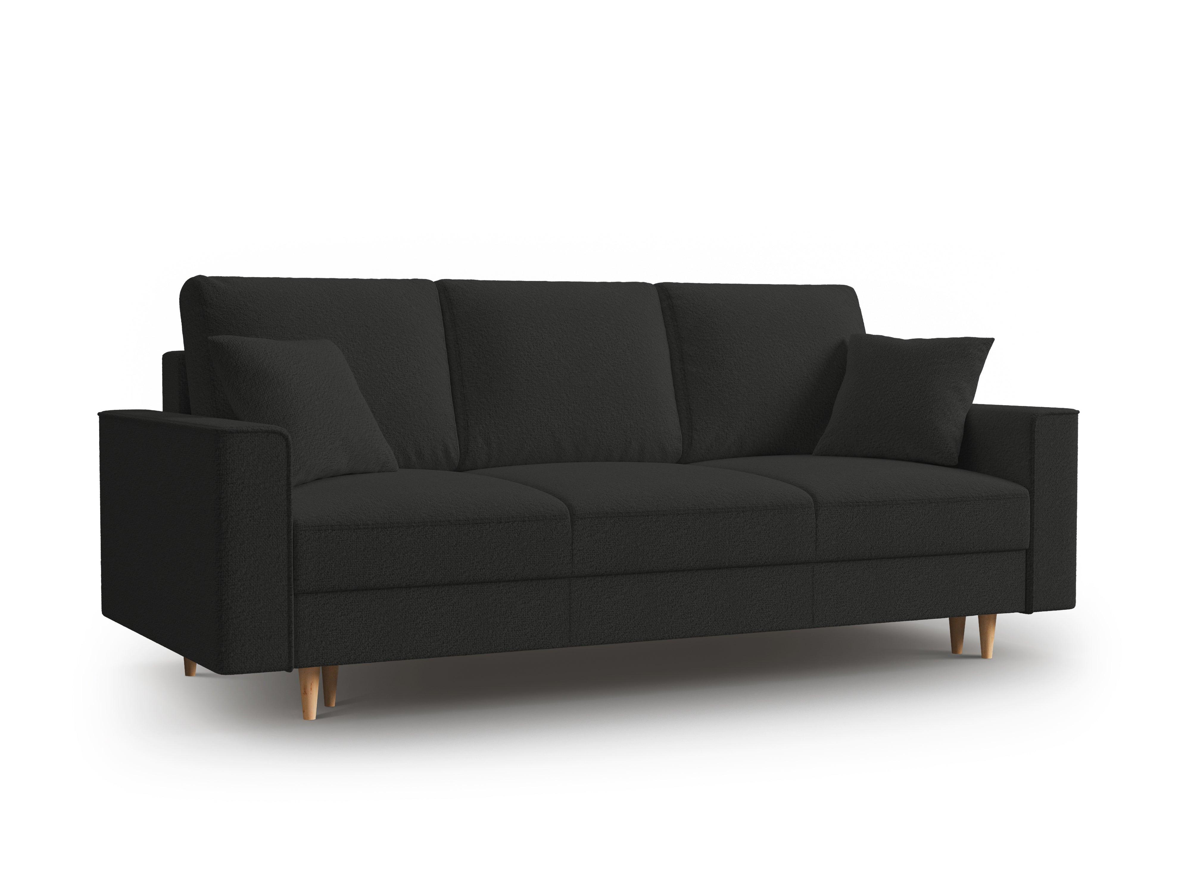 Sofa w tkaninie boucle z funkcją spania CARTADERA czarny Mazzini Sofas Eye on Design
