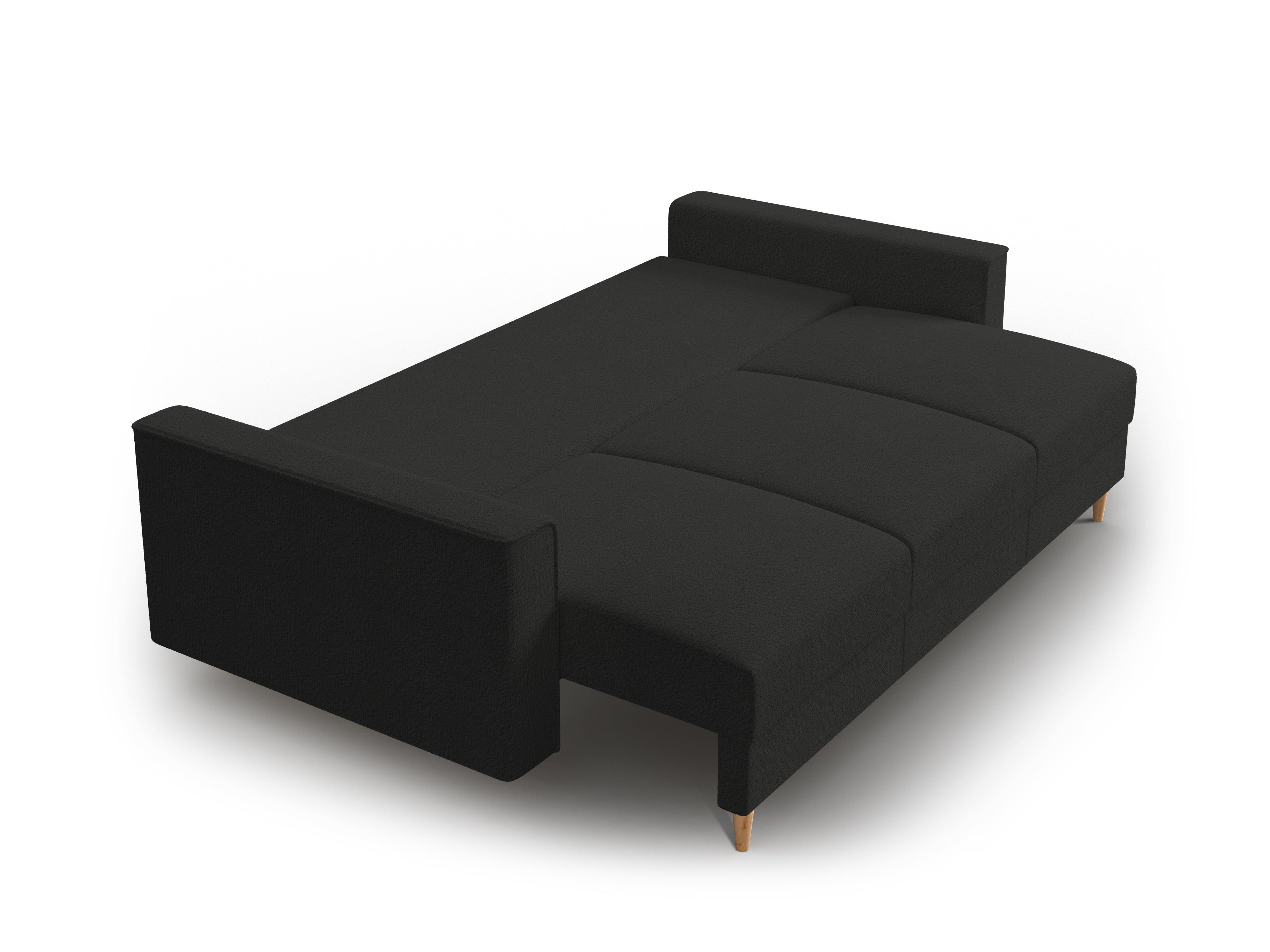 Sofa w tkaninie boucle z funkcją spania CARTADERA czarny Mazzini Sofas Eye on Design
