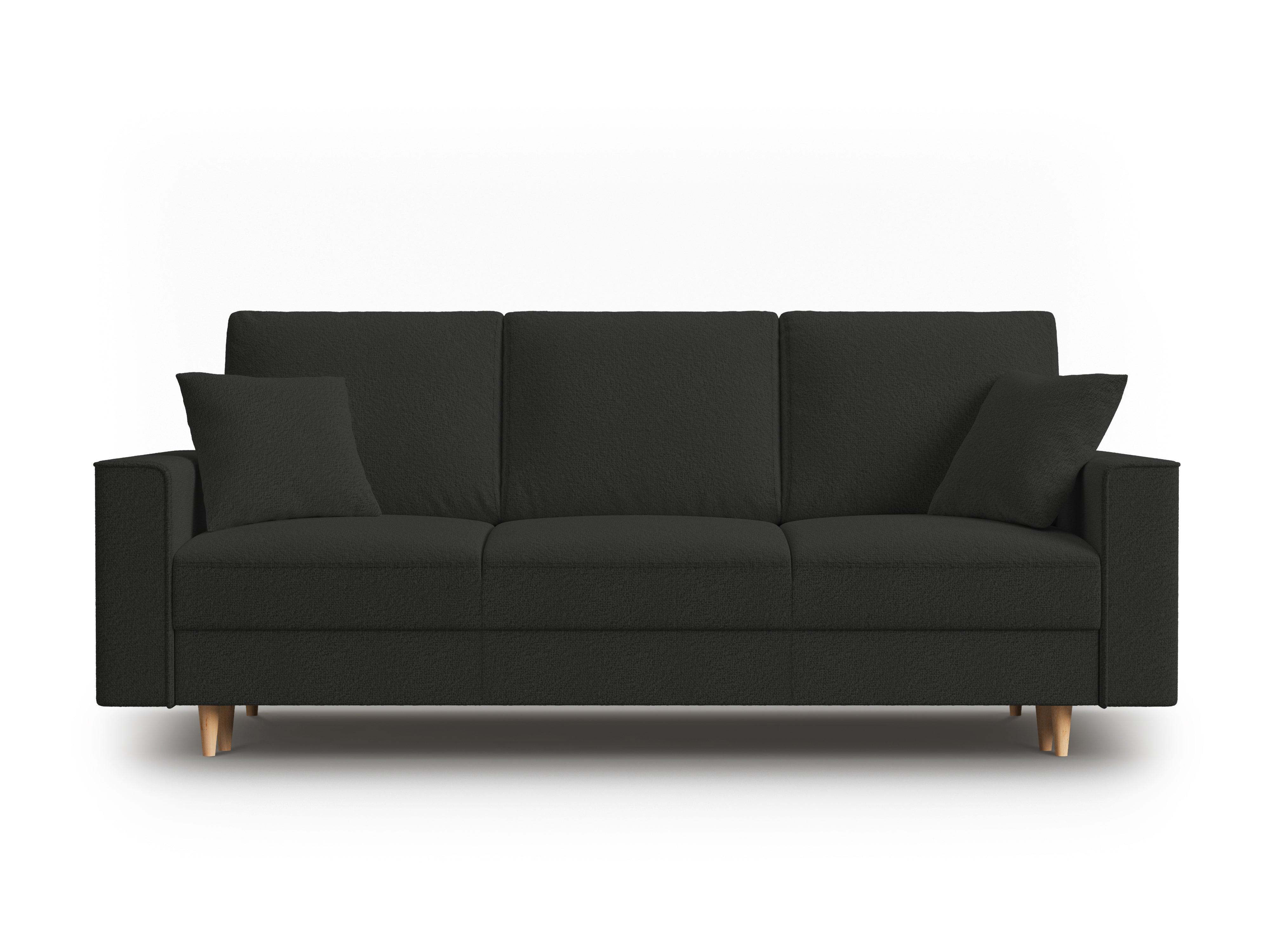Sofa w tkaninie boucle z funkcją spania CARTADERA czarny Mazzini Sofas Eye on Design