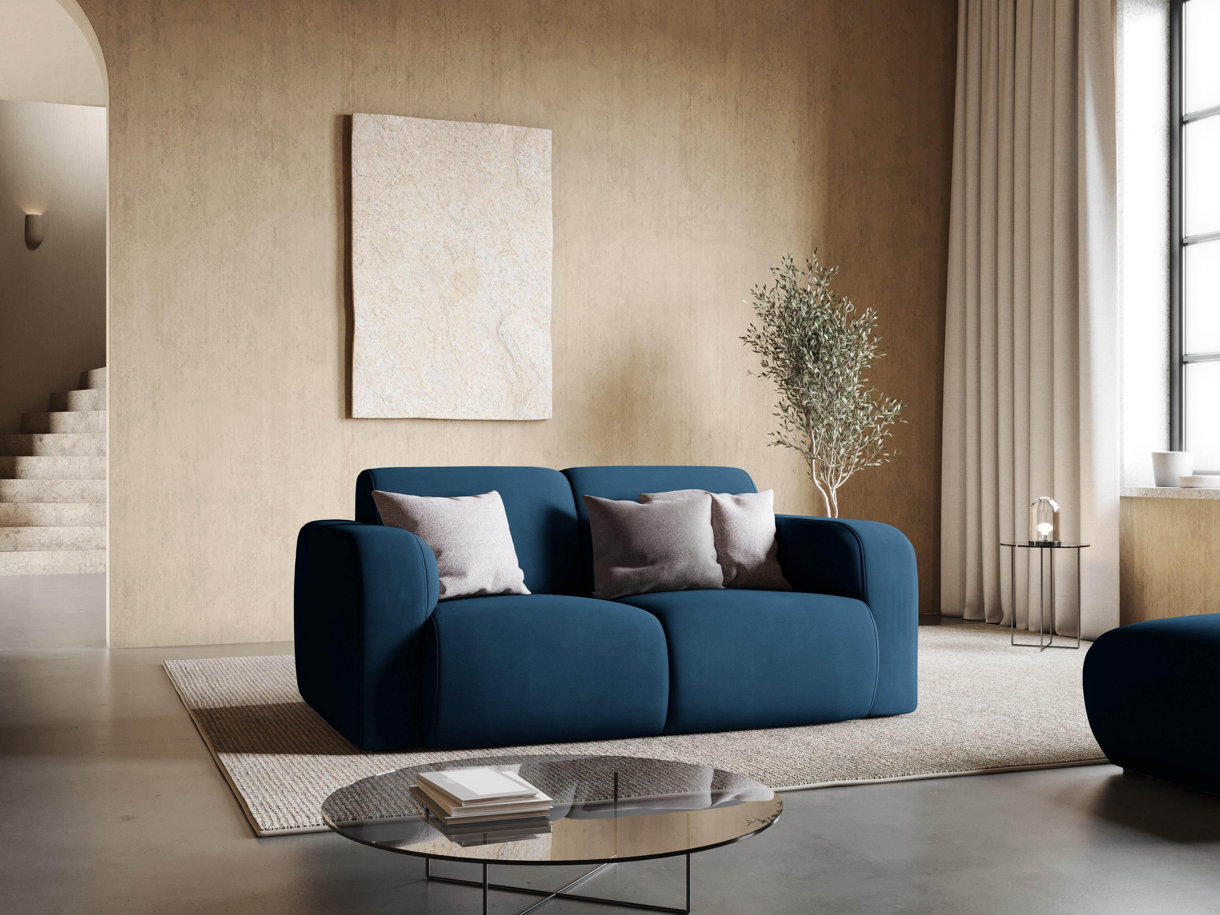 Sofa w tkaninie chenillowej 2-osobowa LOLA królewski niebieski Windsor & Co Eye on Design