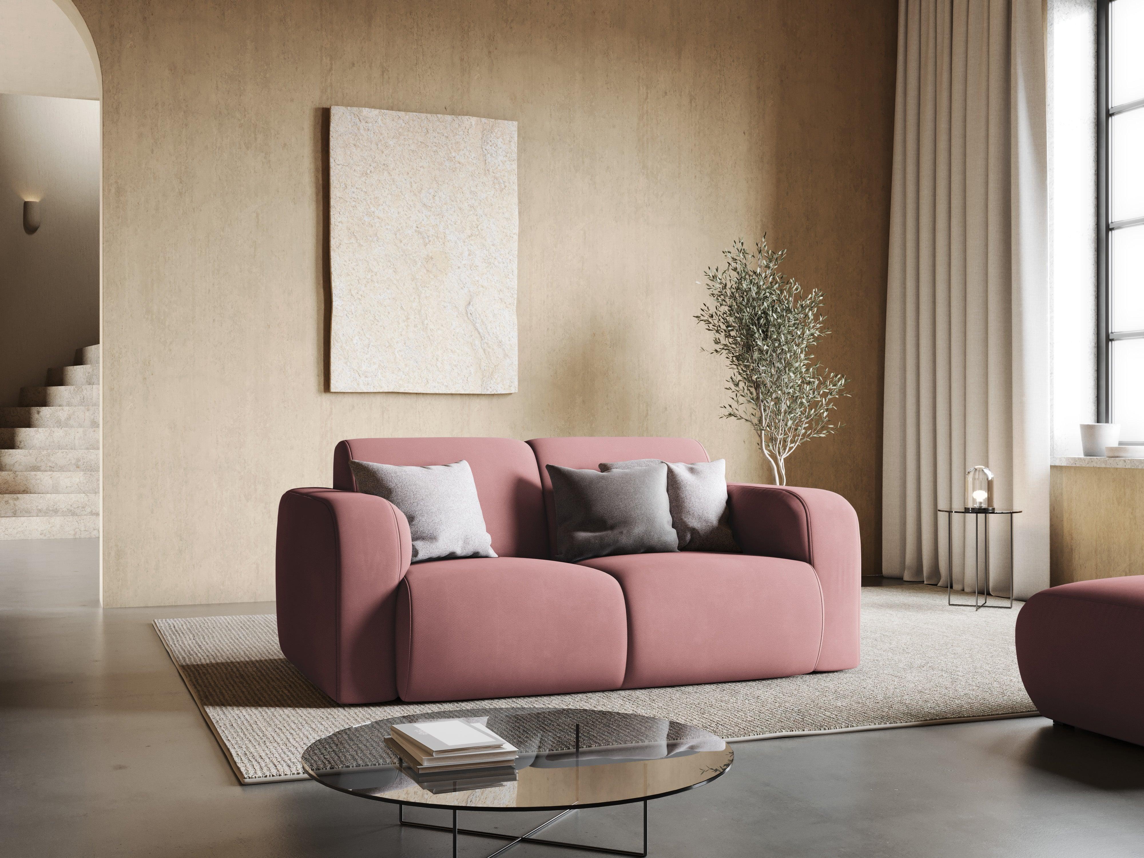 Sofa w tkaninie chenillowej 2-osobowa LOLA różowy Windsor & Co Eye on Design
