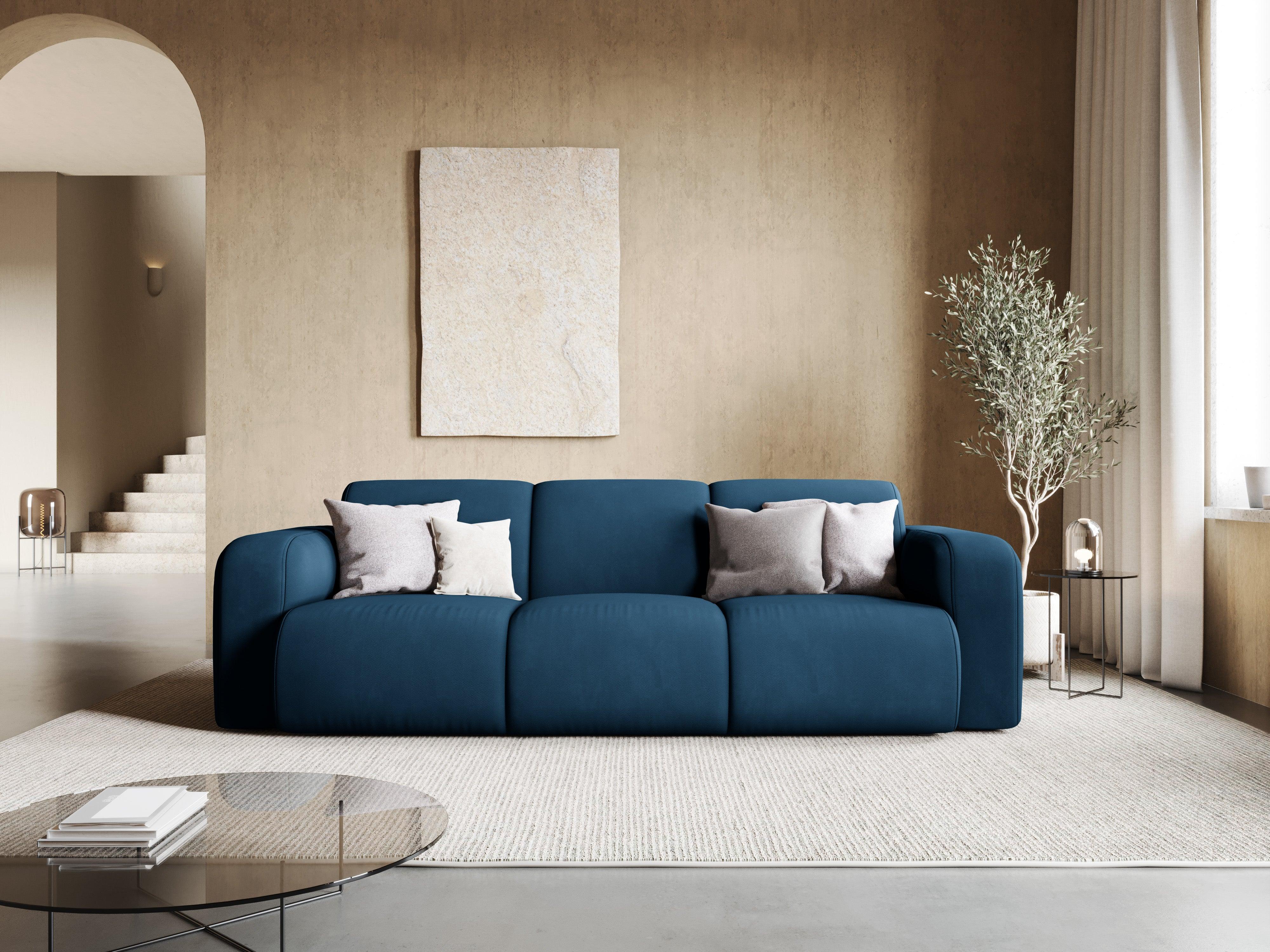 Sofa w tkaninie chenillowej 3-osobowa LOLA królewski niebieski Windsor & Co Eye on Design