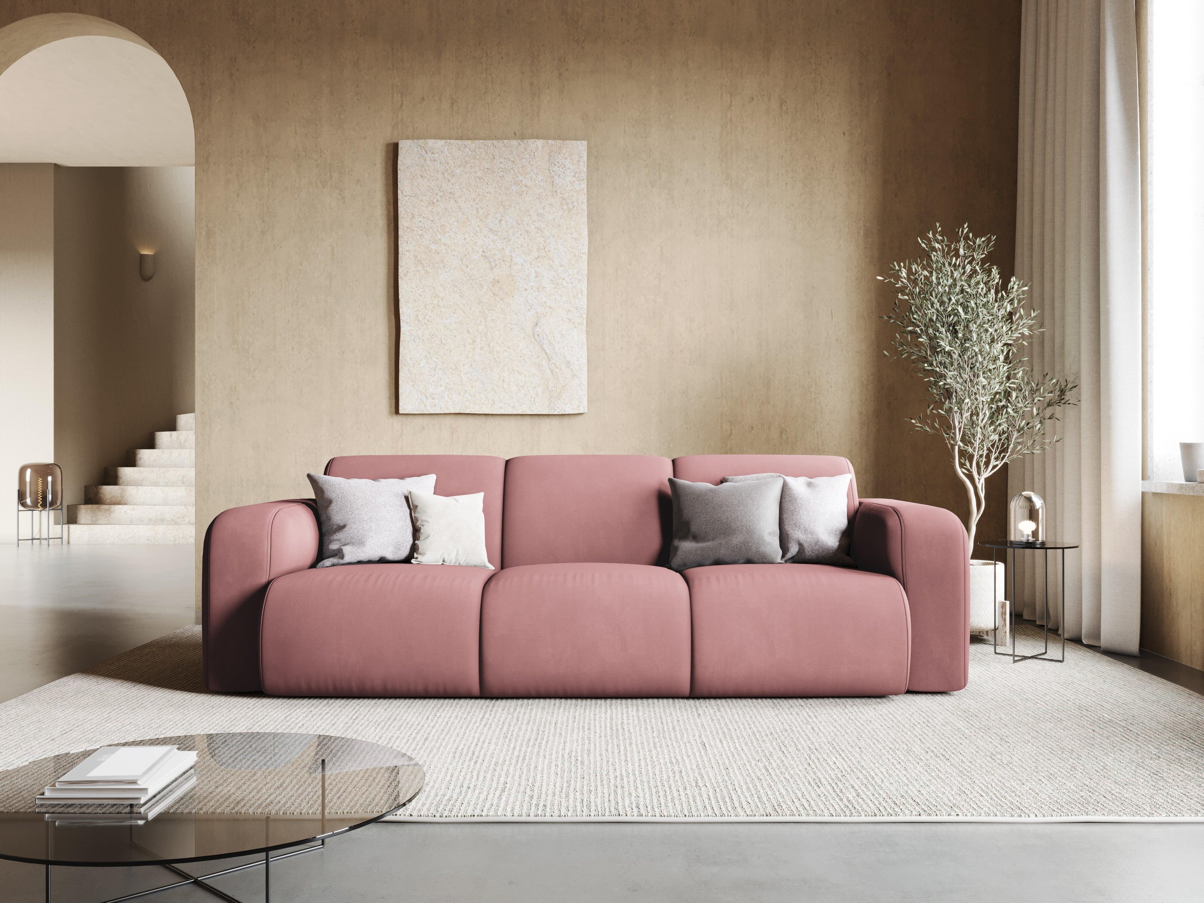 Sofa w tkaninie chenillowej 3-osobowa LOLA różowy Windsor & Co Eye on Design