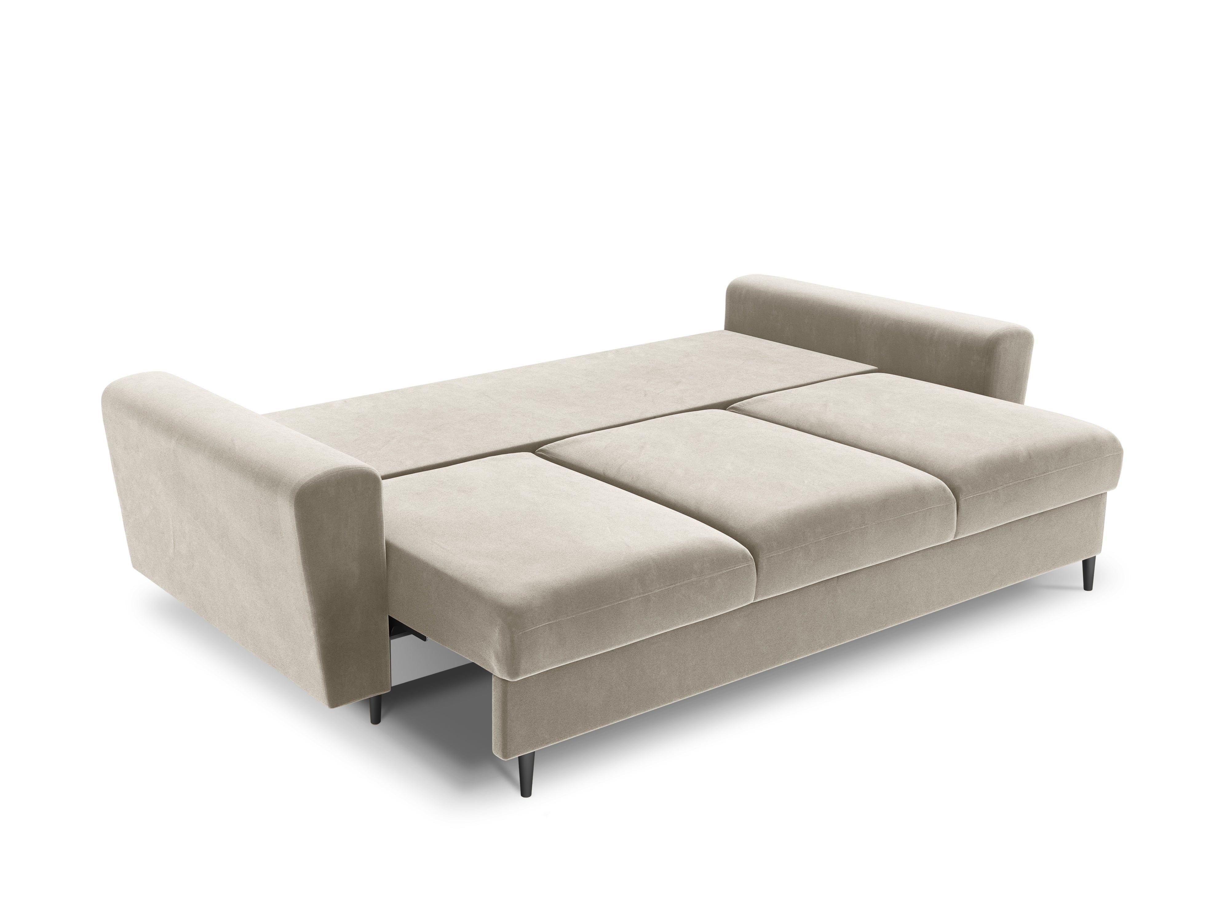 Sofa z funkcją spania KYOTO beżowy z czarną podstawą Cosmopolitan Design Eye on Design