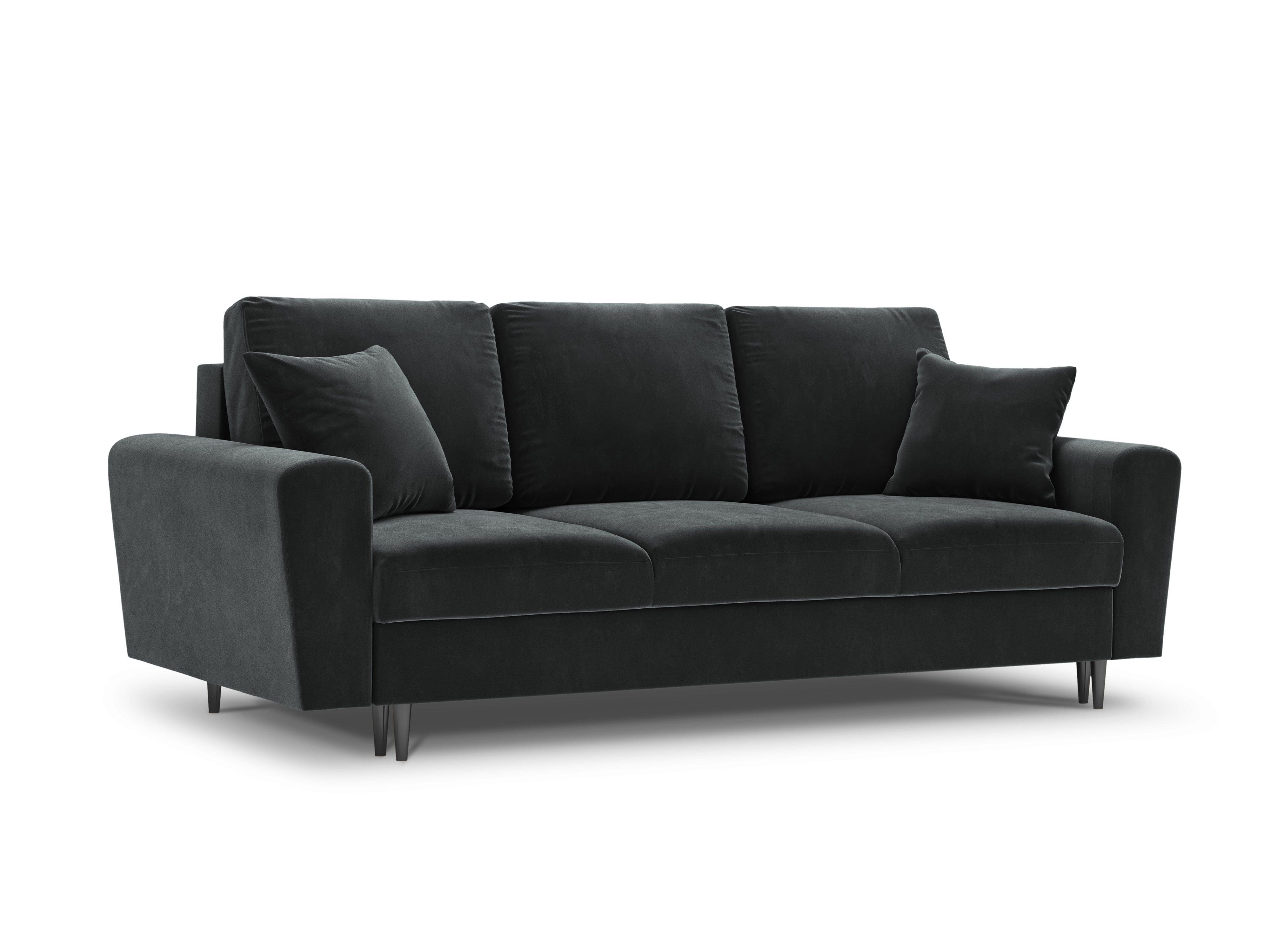 Sofa z funkcją spania KYOTO ciemnoszary z czarną podstawą Cosmopolitan Design Eye on Design