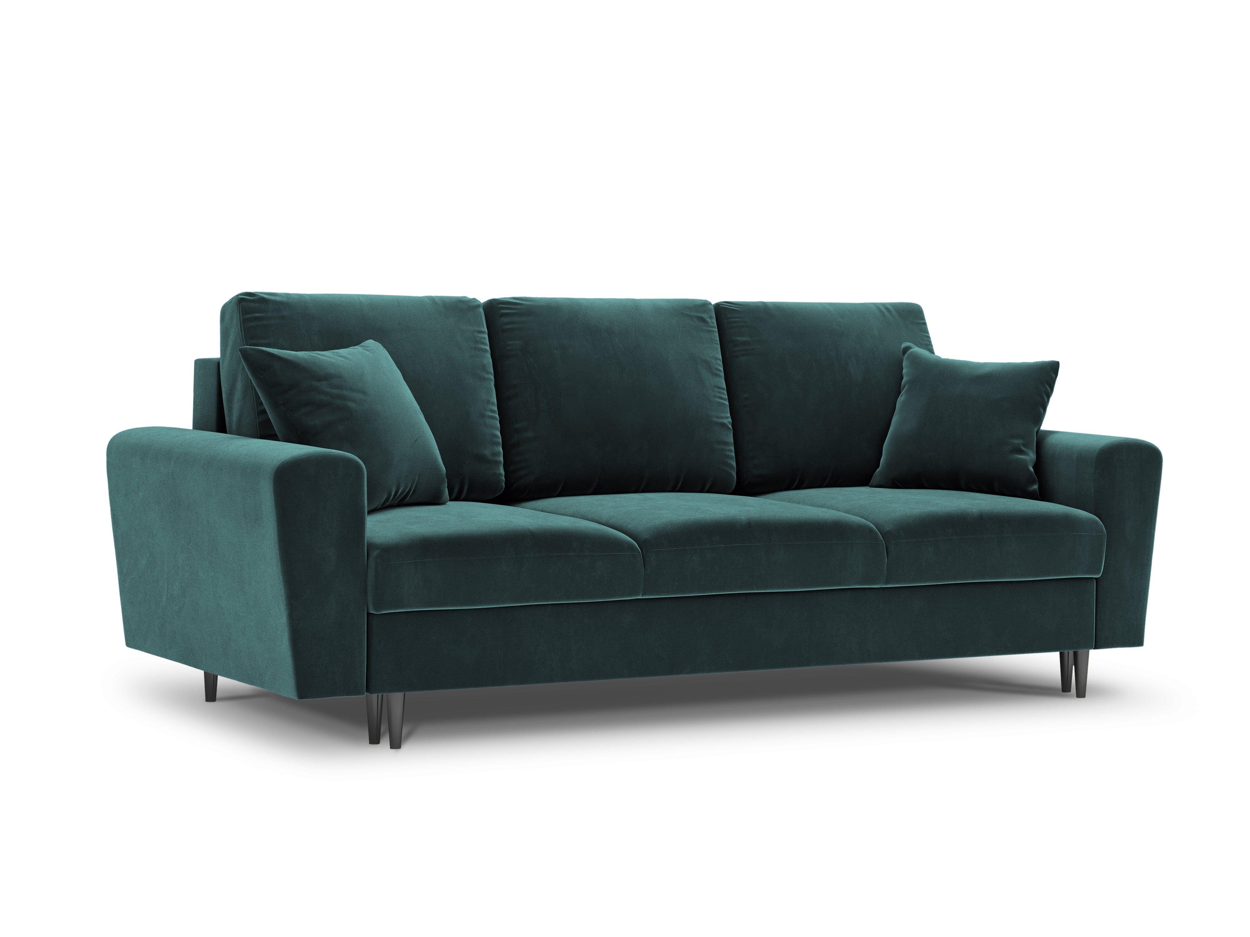 Sofa z funkcją spania KYOTO petrol z czarną podstawą Cosmopolitan Design Eye on Design