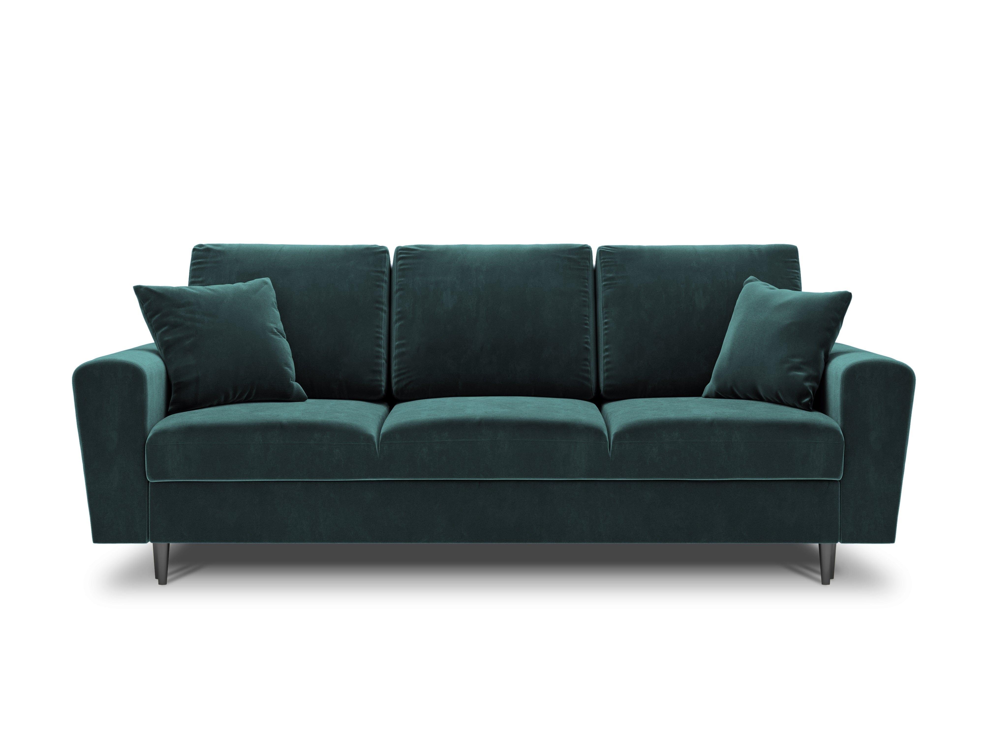 Sofa z funkcją spania KYOTO petrol z czarną podstawą Cosmopolitan Design Eye on Design