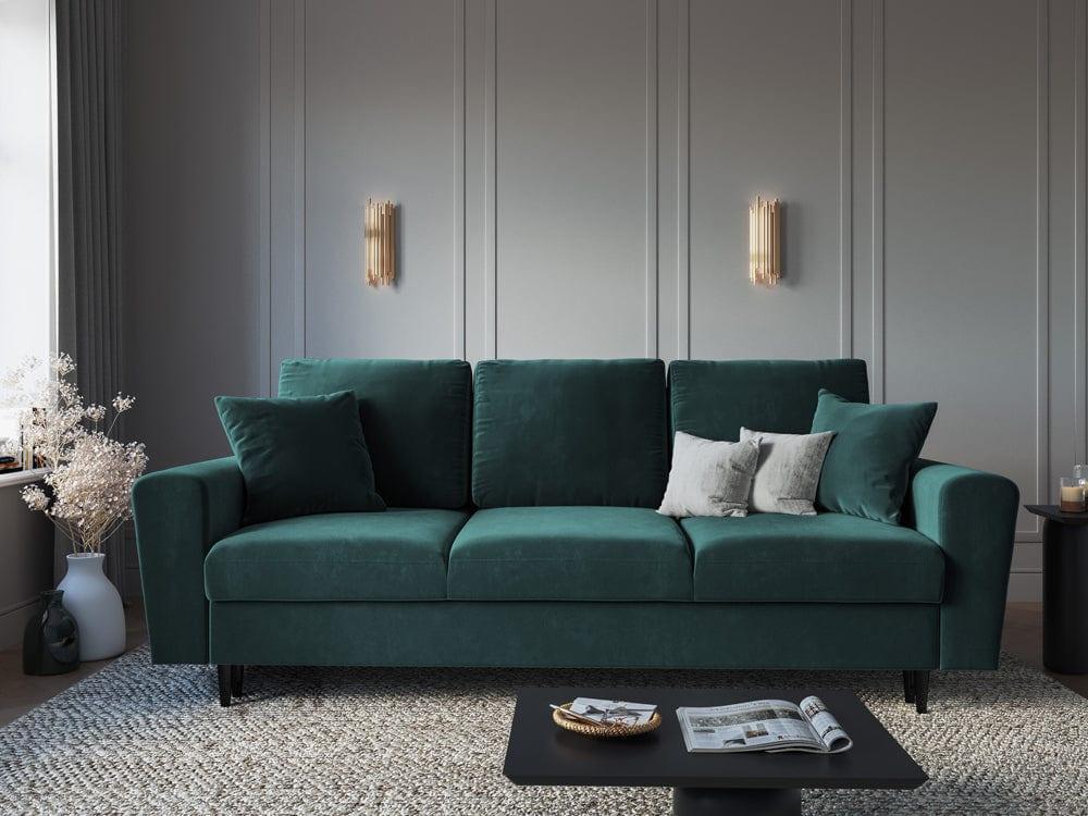 Sofa z funkcją spania KYOTO petrol z czarną podstawą Cosmopolitan Design Eye on Design