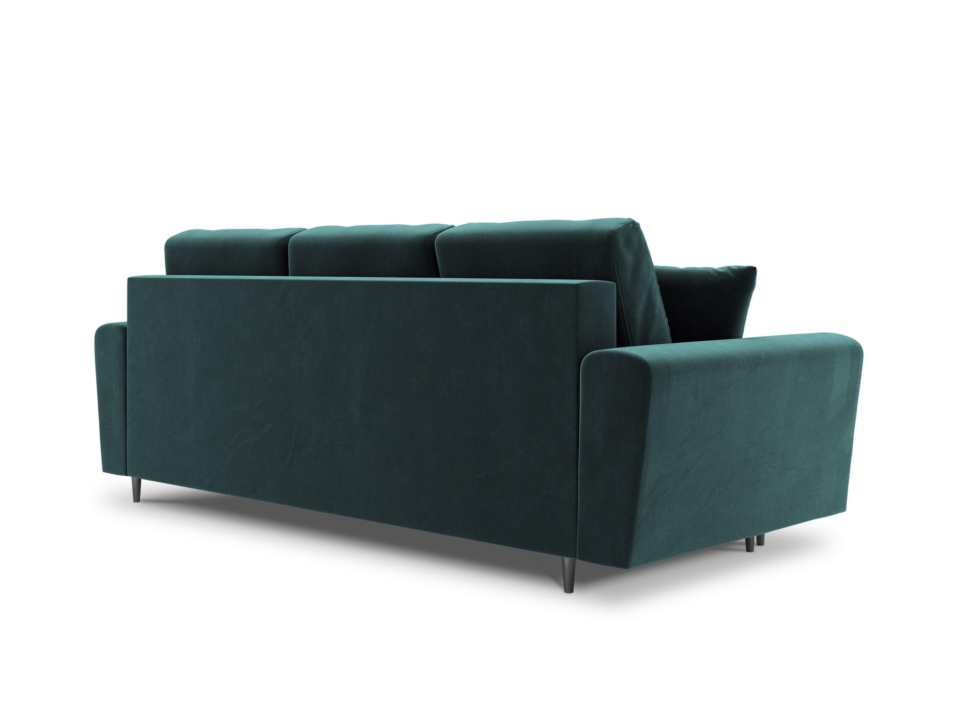 Sofa z funkcją spania KYOTO petrol ze złotą podstawą Cosmopolitan Design Eye on Design