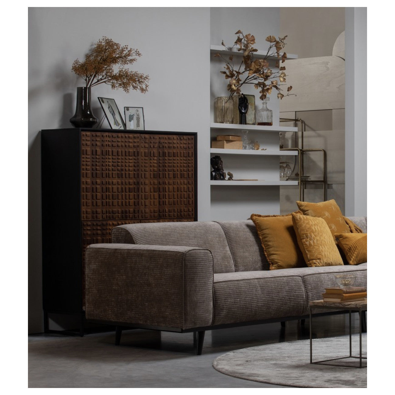 Sofa 3-sitzig STATEMENT hellbraun meliert