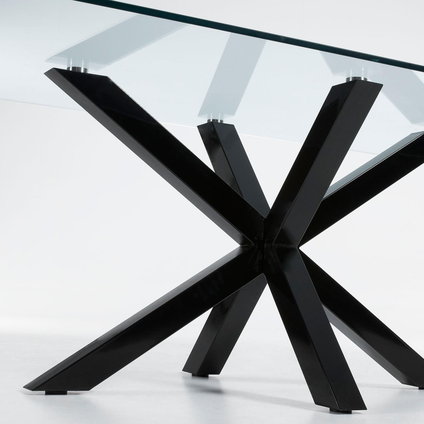 Stół ARGO szklany z czarną podstawą La Forma Eye on Design