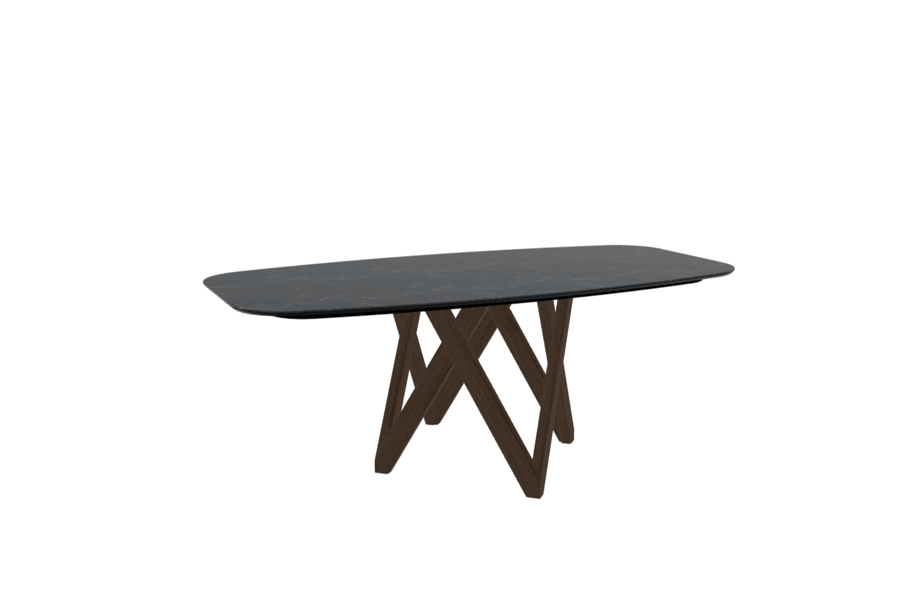 Stół CARTESIO czarny marmur z drewnianą podstawą Calligaris 200 cm ciemnobrązowy Eye on Design