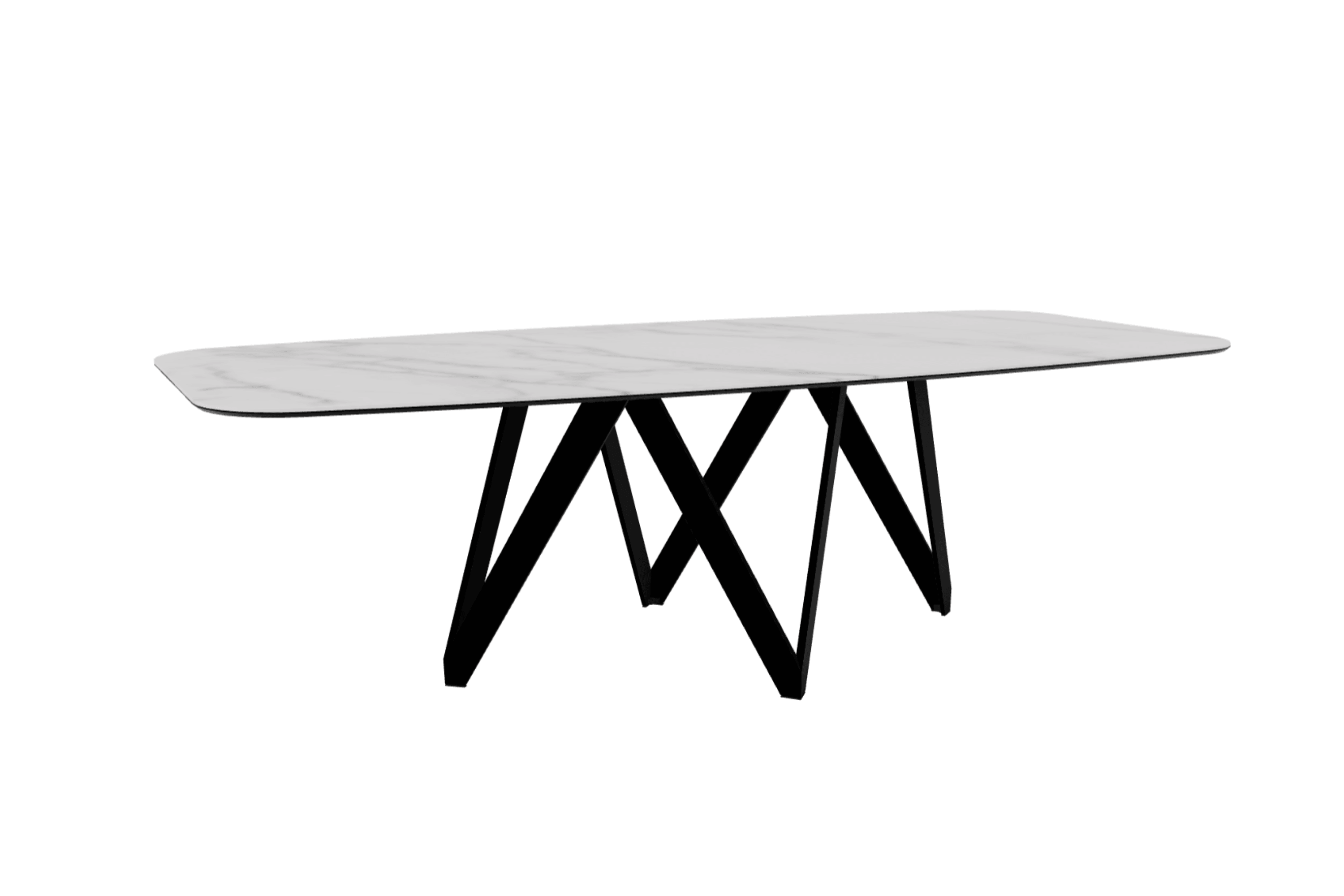 Stół CARTESIO kremowy marmur z metalową podstawą Calligaris 250 cm matowa czerń Eye on Design